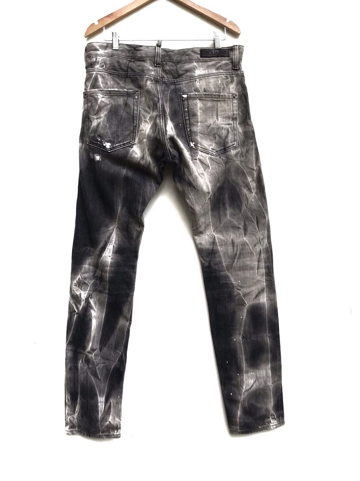 Dsquared2 Made in Italy Distressed Denim Paint Splatter Selvedge Size US 37 - 1 Thumbnail