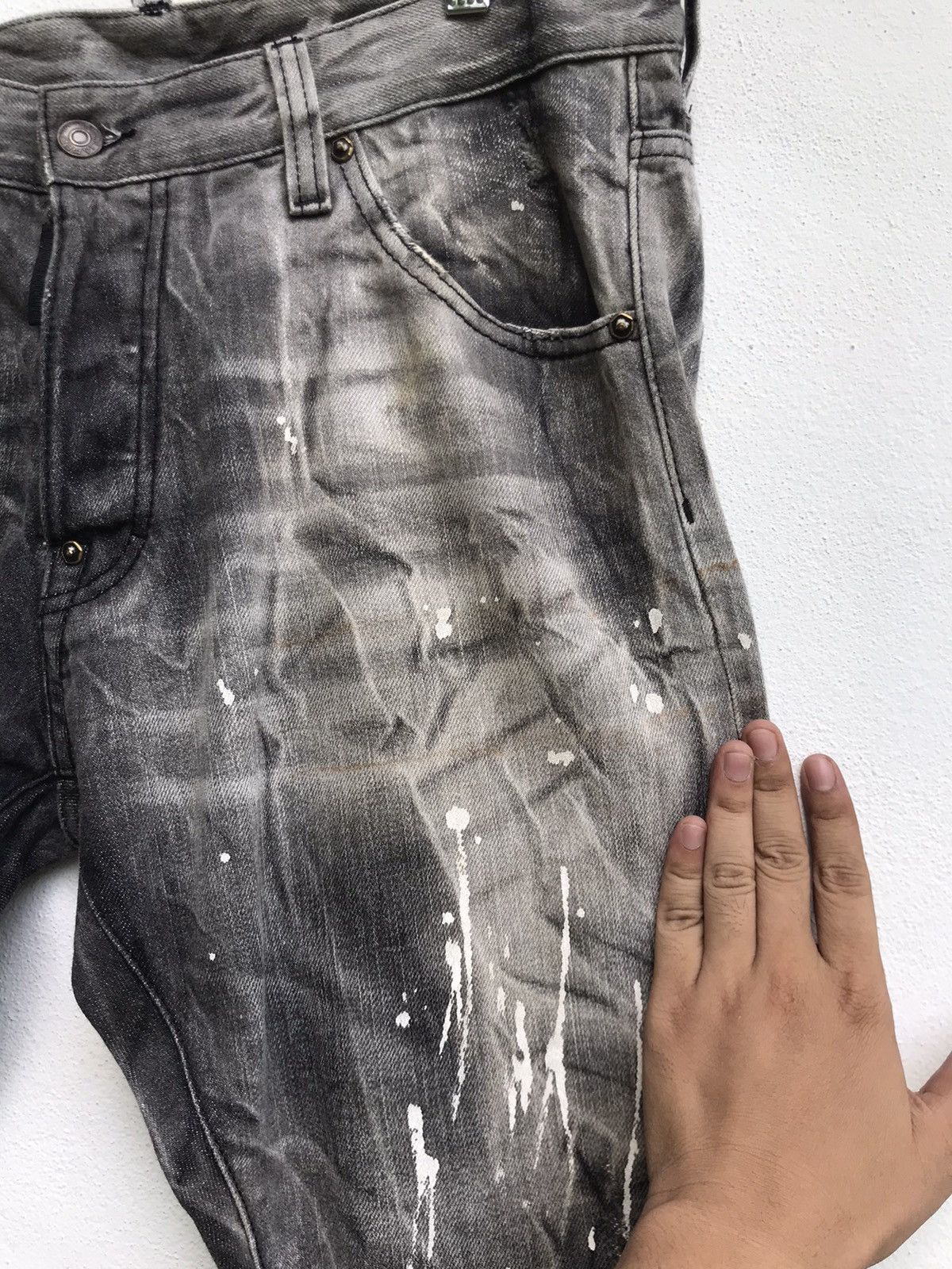 Dsquared2 Made in Italy Distressed Denim Paint Splatter Selvedge Size US 37 - 6 Thumbnail