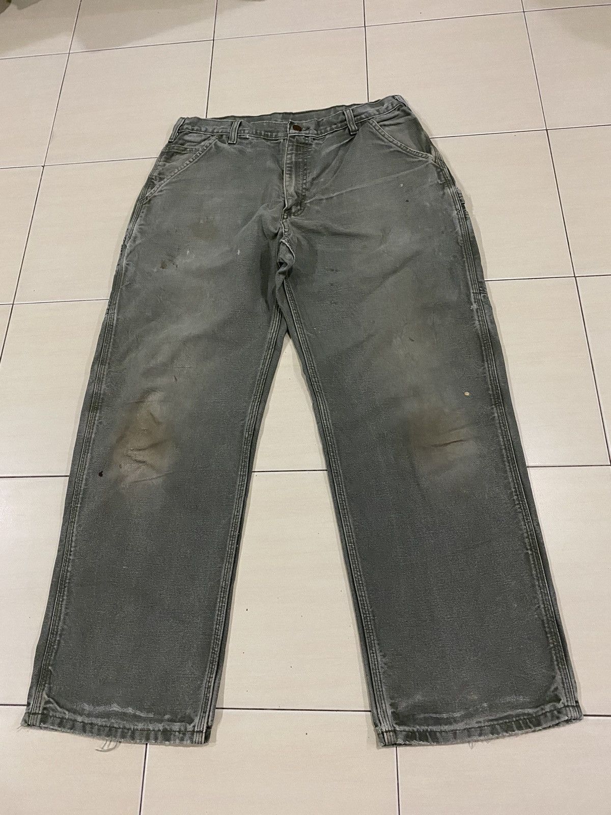 Carhartt × Vintage Vintage Carhartt Dungaree carpenter canvas cargo pants Size US 33 - 19 Thumbnail