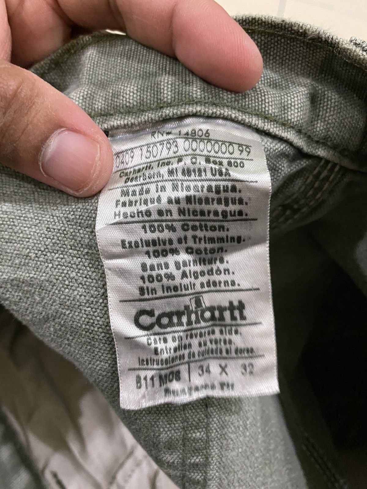 Carhartt × Vintage Vintage Carhartt Dungaree carpenter canvas cargo pants Size US 33 - 18 Thumbnail