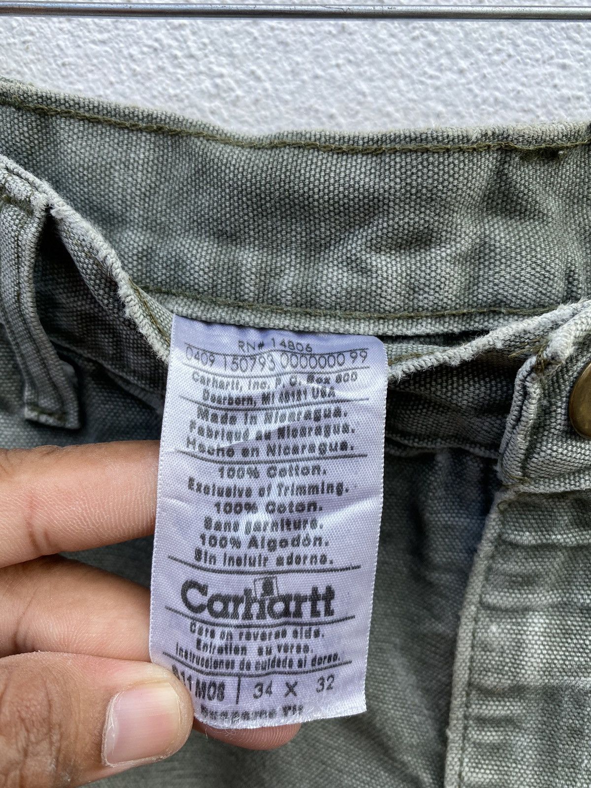 Carhartt × Vintage Vintage Carhartt Dungaree carpenter canvas cargo pants Size US 33 - 17 Thumbnail