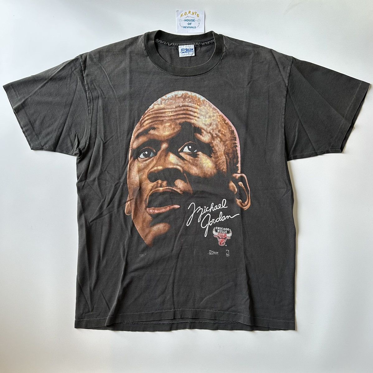 Vintage Vintage 90s Michael Jordan Big face Chicago Bulls t-shirt | Grailed