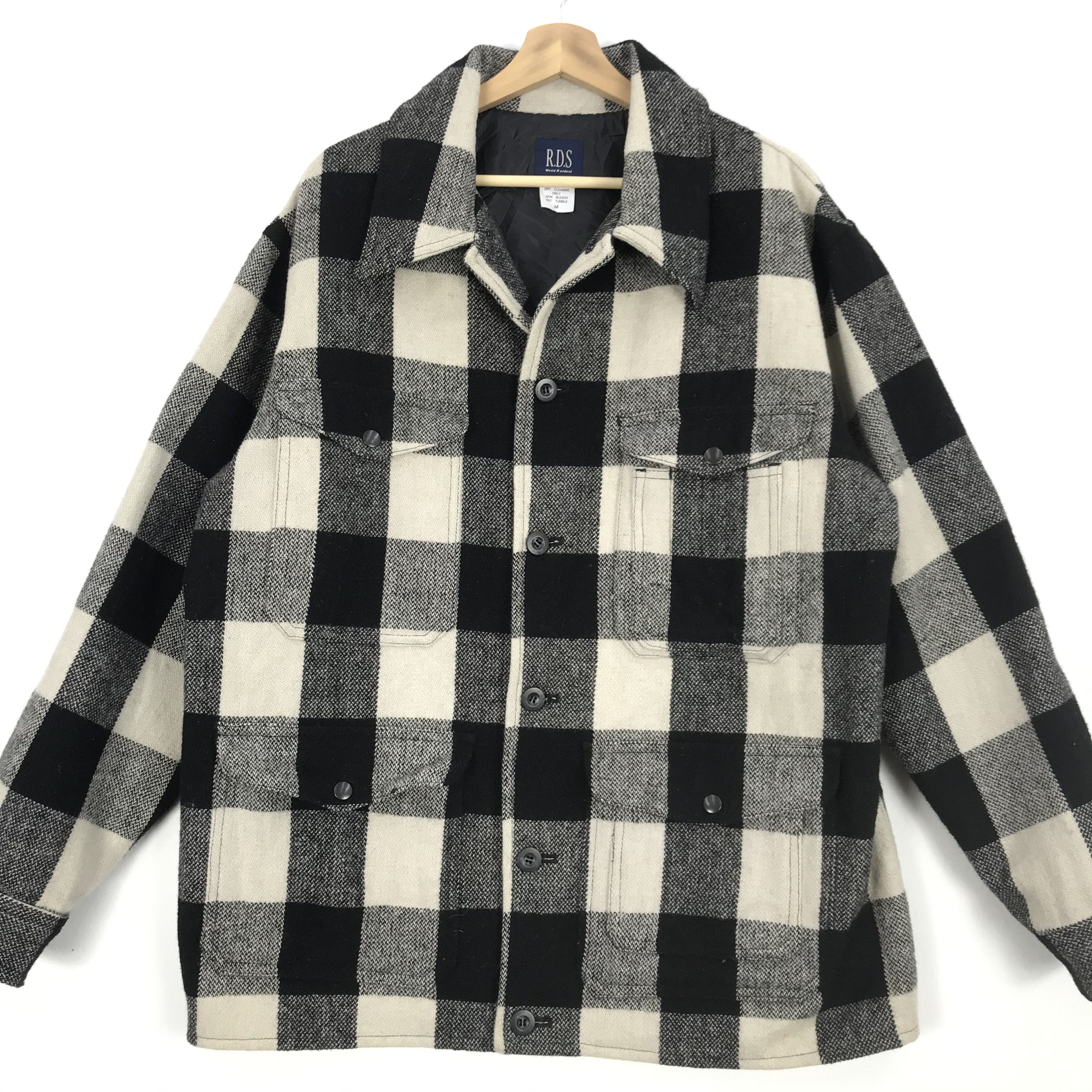 Japanese Brand × Vintage Vintage RDS Wool Jacket Flannel Checkered Jacket Size US XL / EU 56 / 4 - 4 Thumbnail