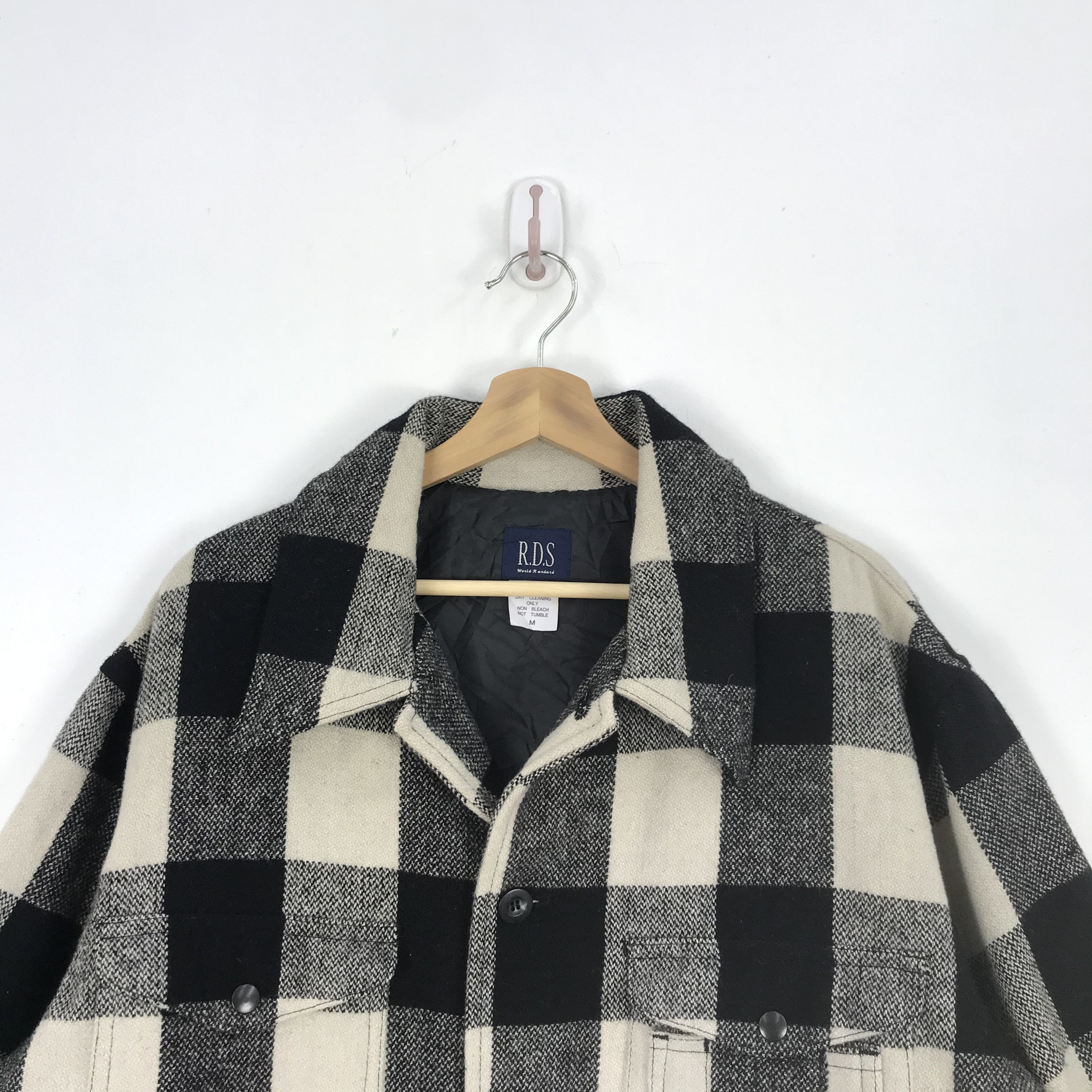 Japanese Brand × Vintage Vintage RDS Wool Jacket Flannel Checkered Jacket Size US XL / EU 56 / 4 - 3 Thumbnail