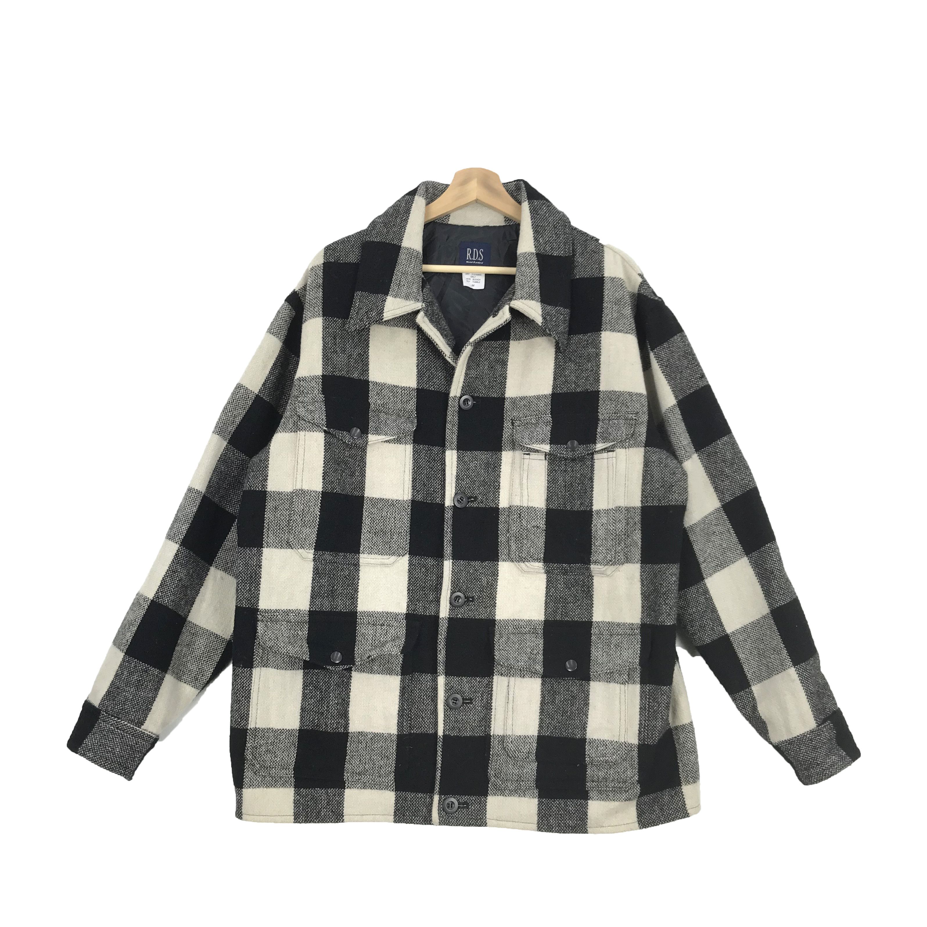 Japanese Brand × Vintage Vintage RDS Wool Jacket Flannel Checkered Jacket Size US XL / EU 56 / 4 - 1 Thumbnail