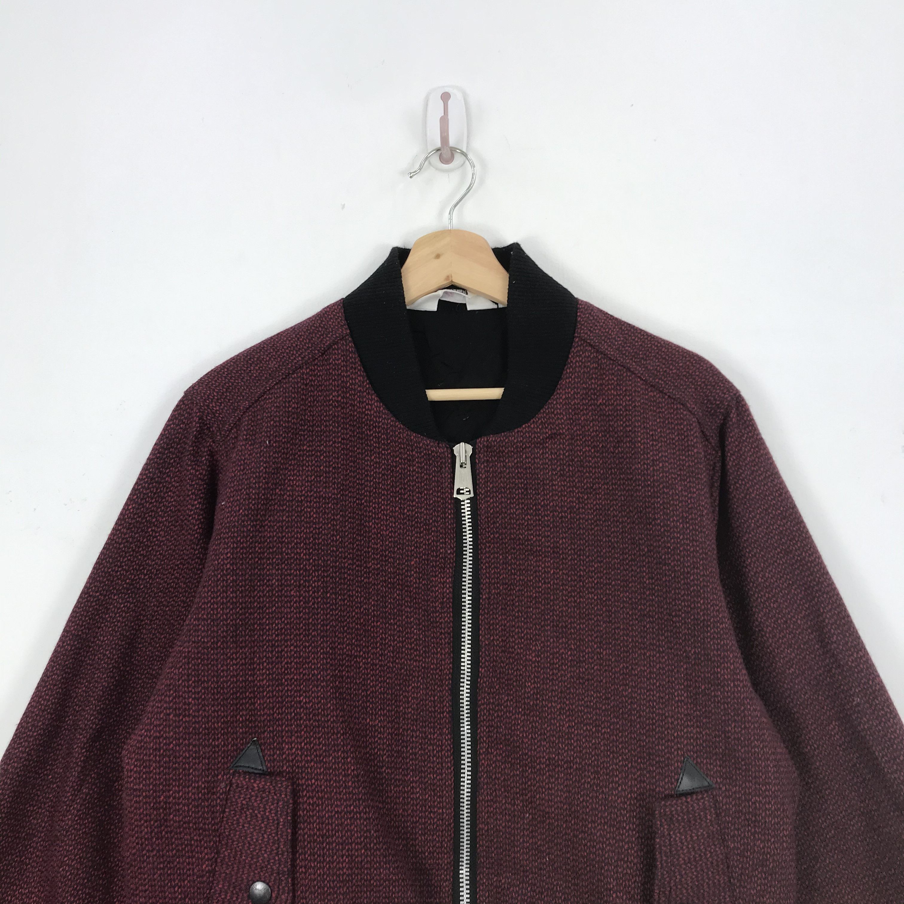 Ben Davis Vintage Ben Davis Wool Varsity Jacket Check Zipper Jackets Size US L / EU 52-54 / 3 - 3 Thumbnail