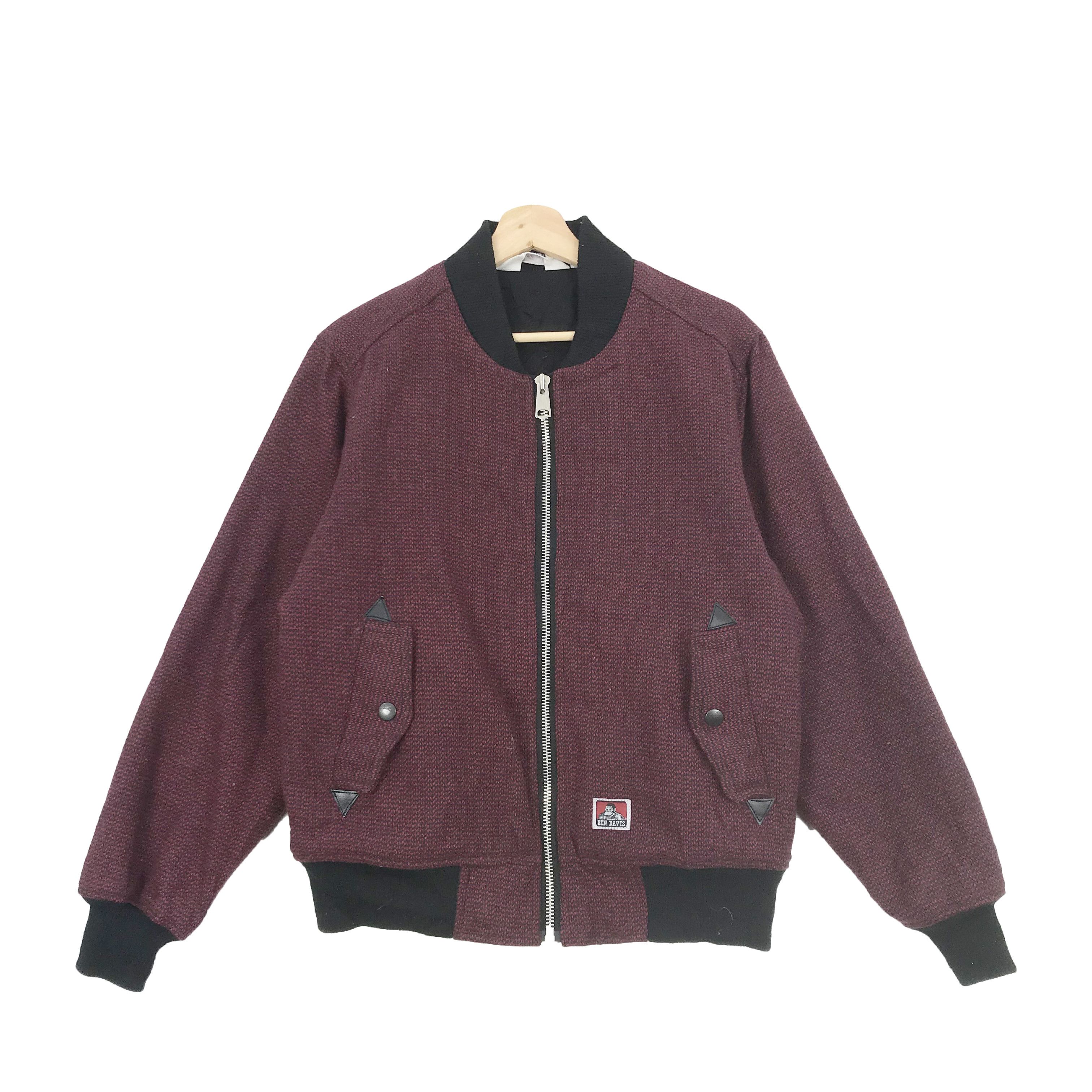 Ben Davis Vintage Ben Davis Wool Varsity Jacket Check Zipper Jackets Size US L / EU 52-54 / 3 - 1 Thumbnail