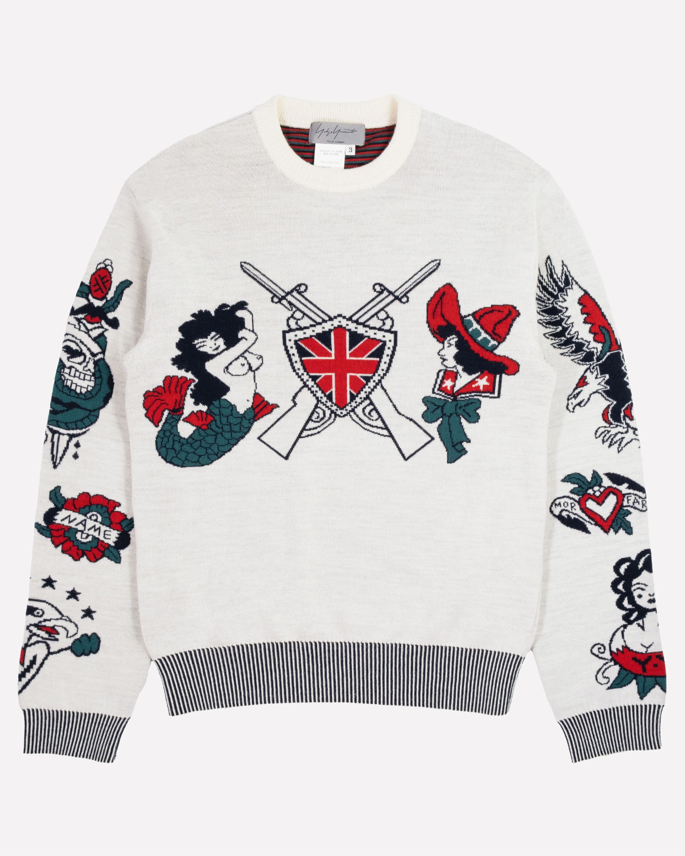 Yohji Yamamoto Yohji Yamamoto "Tattoo" Intarsia Sweater - AW03 Size US L / EU 52-54 / 3 - 1 Thumbnail