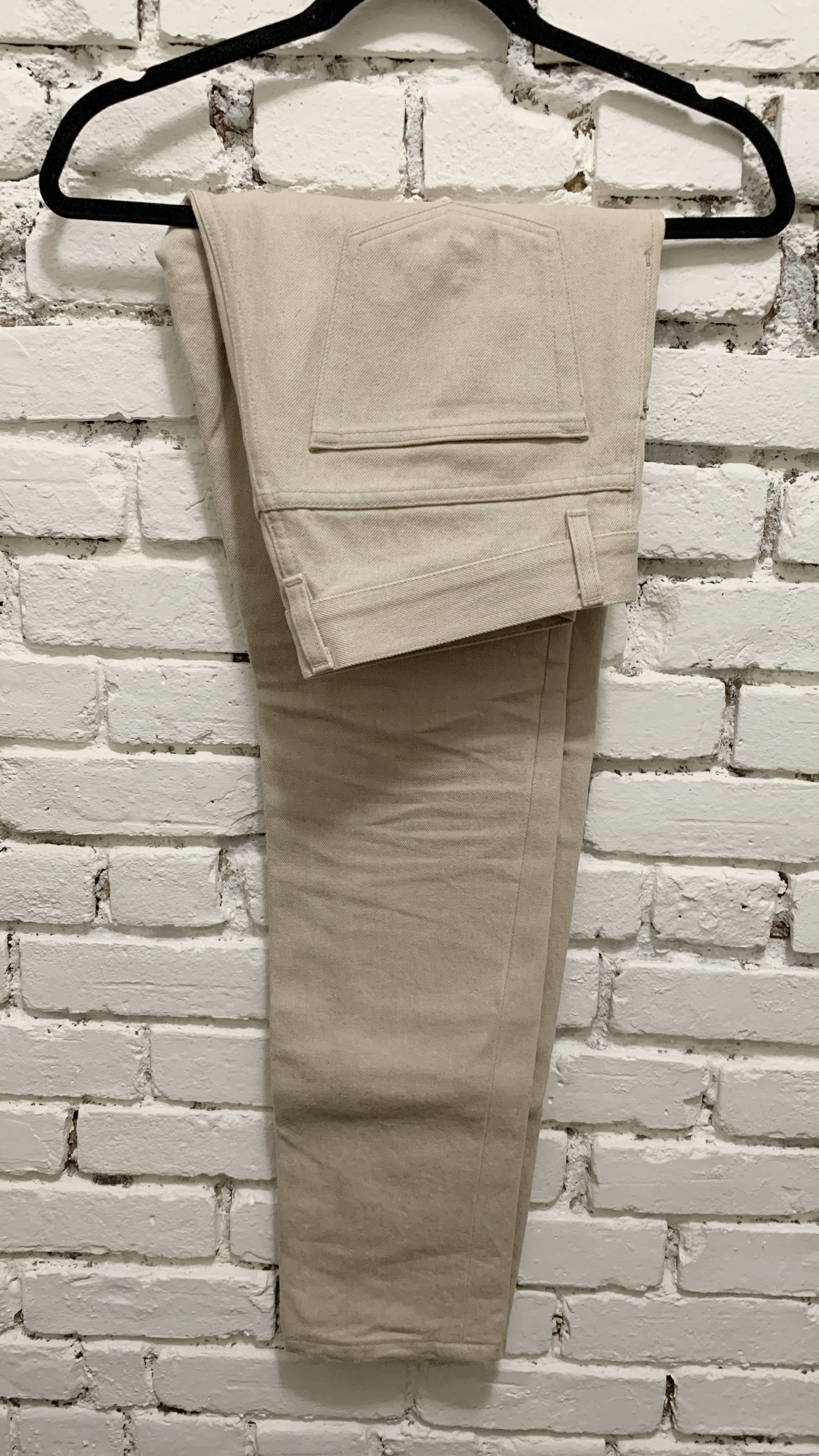 image of Helmut Lang Og Classic Raw Denim Jeans in Taupe, Men's (Size 30)