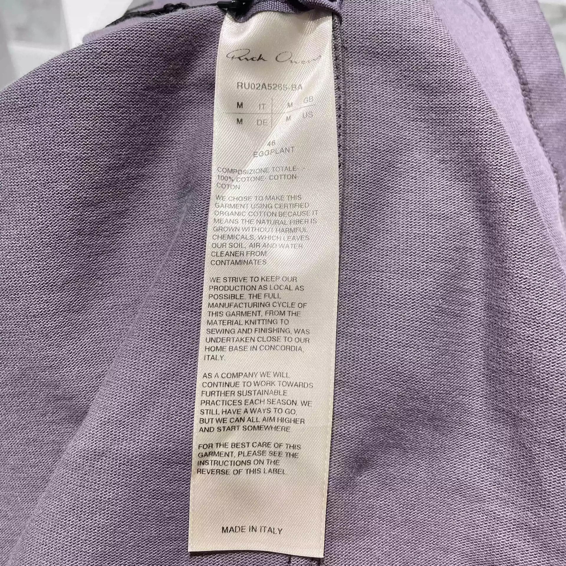 Rick Owens Rick Owens purple crewneck short sleeves Size US M / EU 48-50 / 2 - 3 Thumbnail