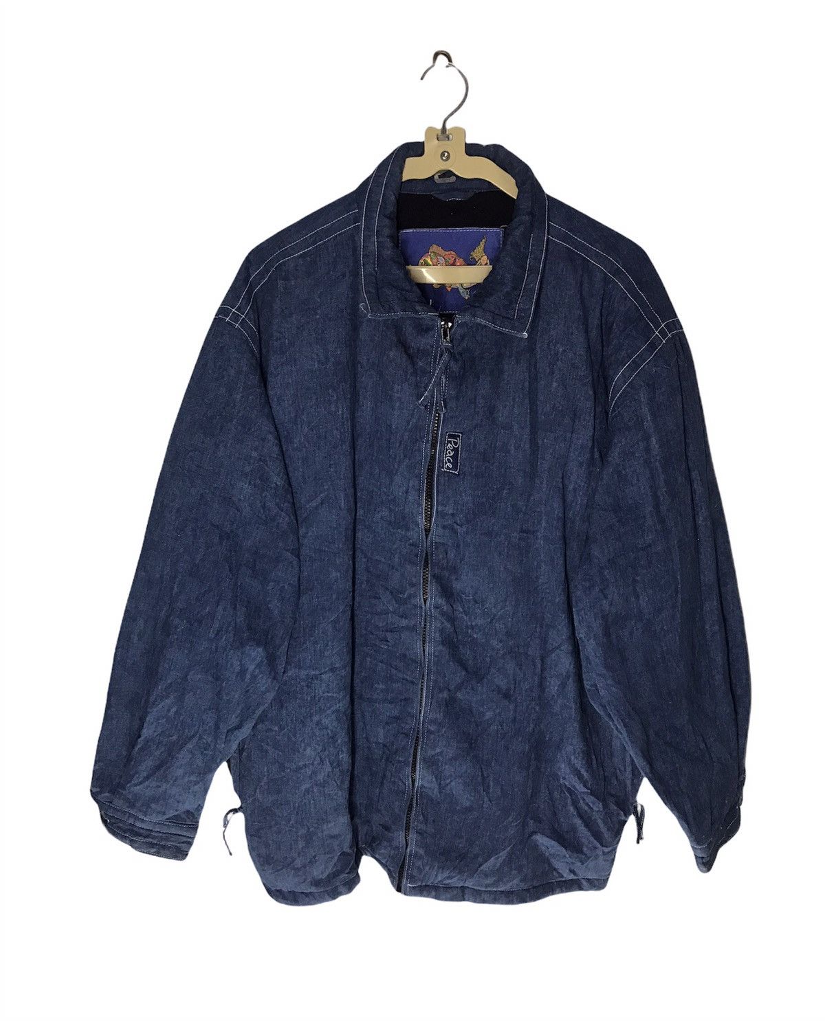 Japanese Brand × Vintage Vintage zipper jacket back spellout by peace Size US L / EU 52-54 / 3 - 2 Thumbnail