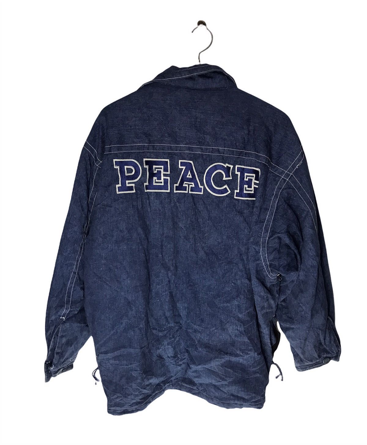 Vintage zipper jacket back spellout by peace