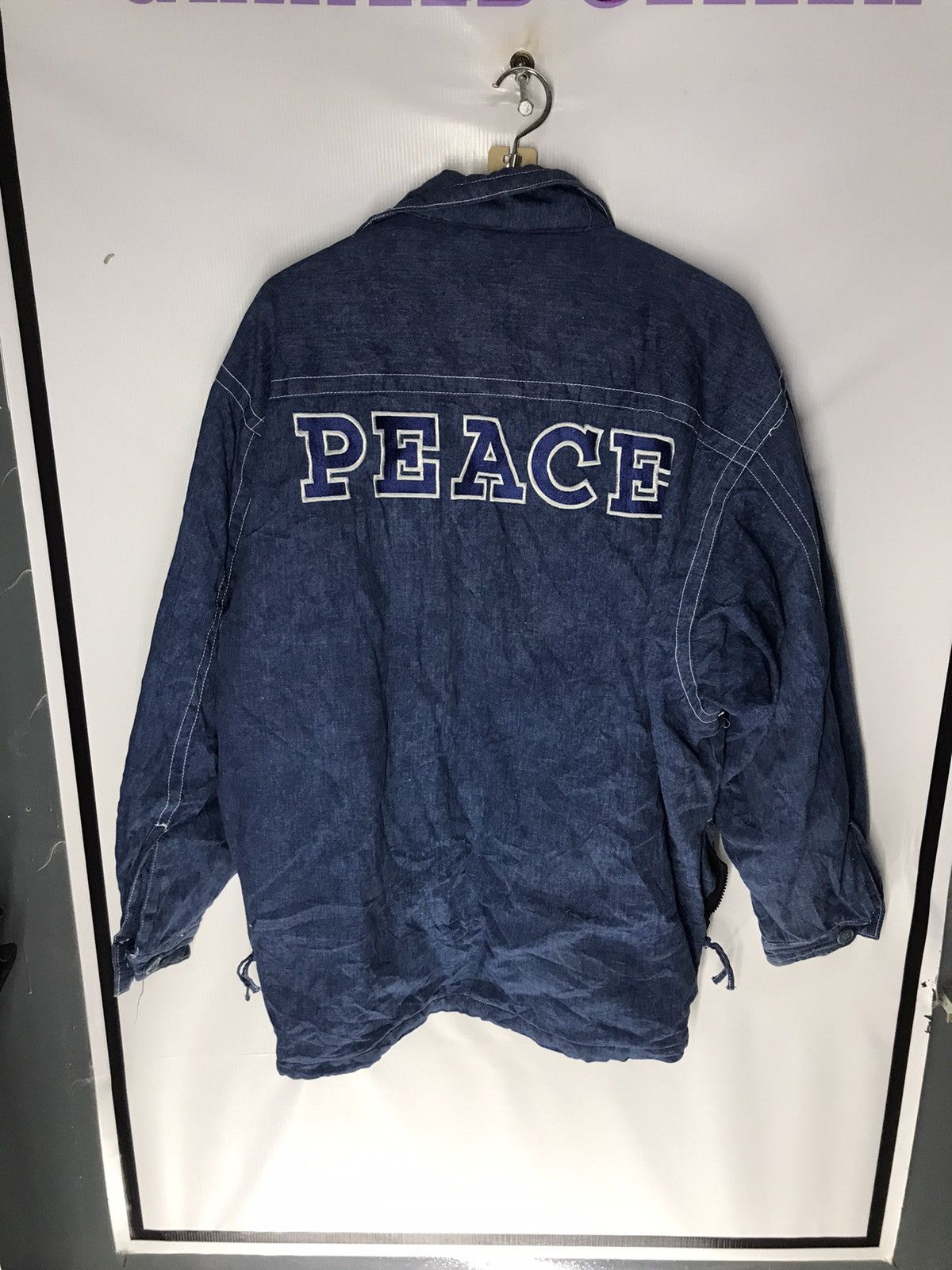 Japanese Brand × Vintage Vintage zipper jacket back spellout by peace Size US L / EU 52-54 / 3 - 7 Thumbnail