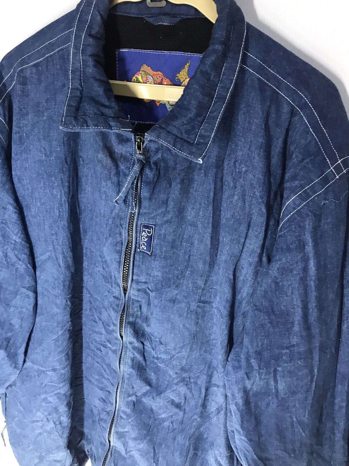 Japanese Brand × Vintage Vintage zipper jacket back spellout by peace Size US L / EU 52-54 / 3 - 3 Thumbnail