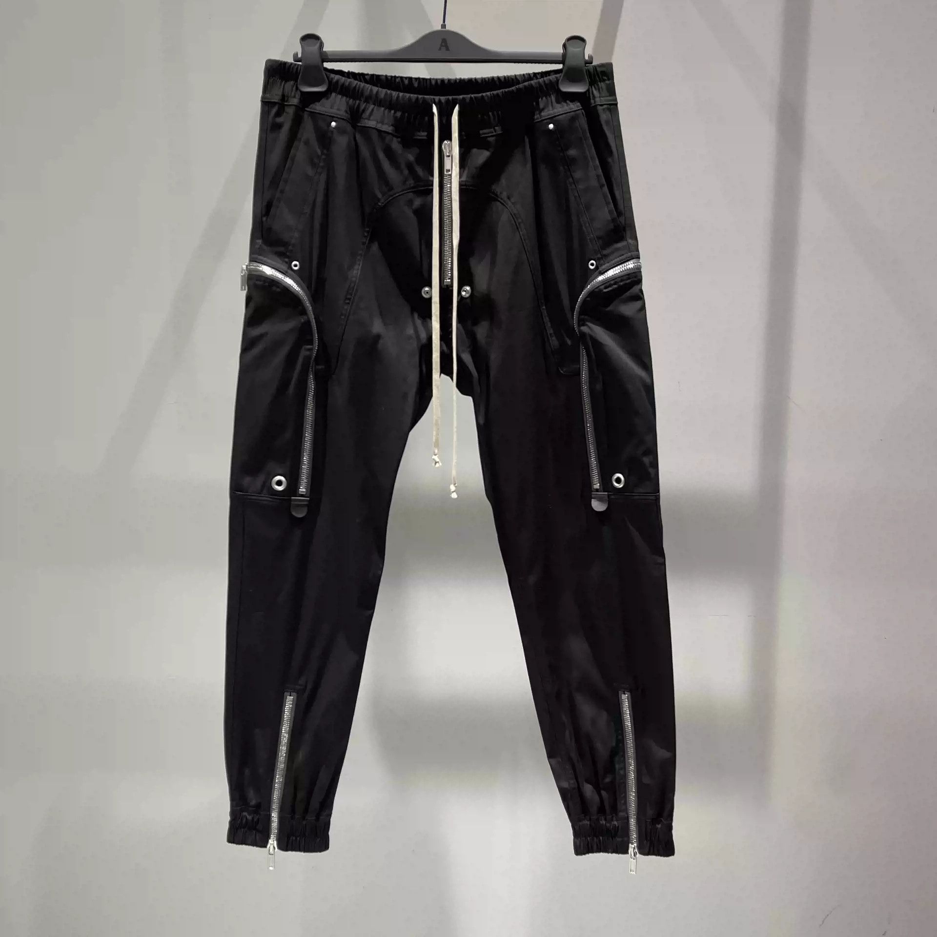 Rick Owens black cannonball multi-zip pocket pants