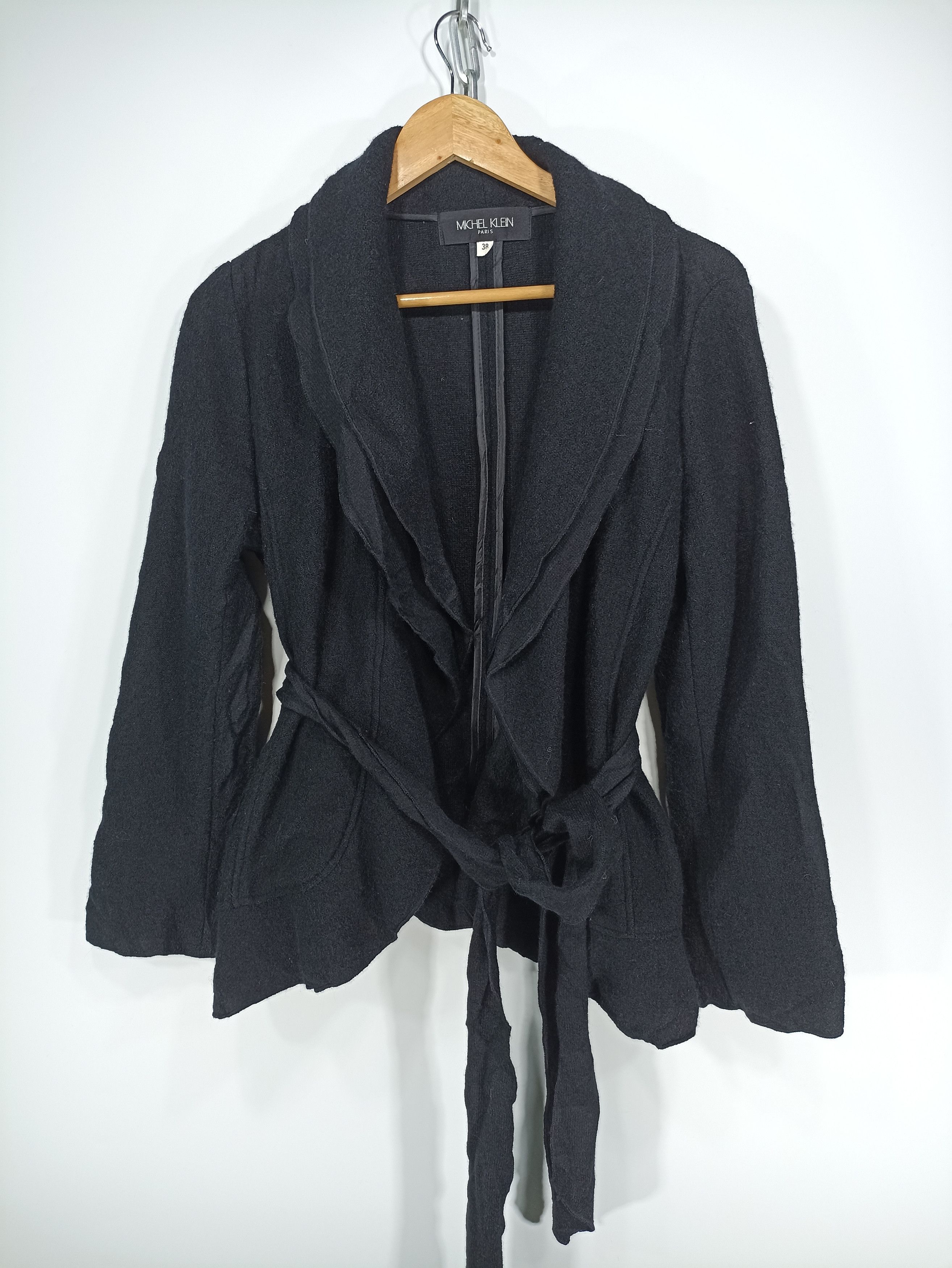 image of Michel Klein Michael Klein Shawn Collar Cloaks Jacket Wool in Black, Women's (Size XS)