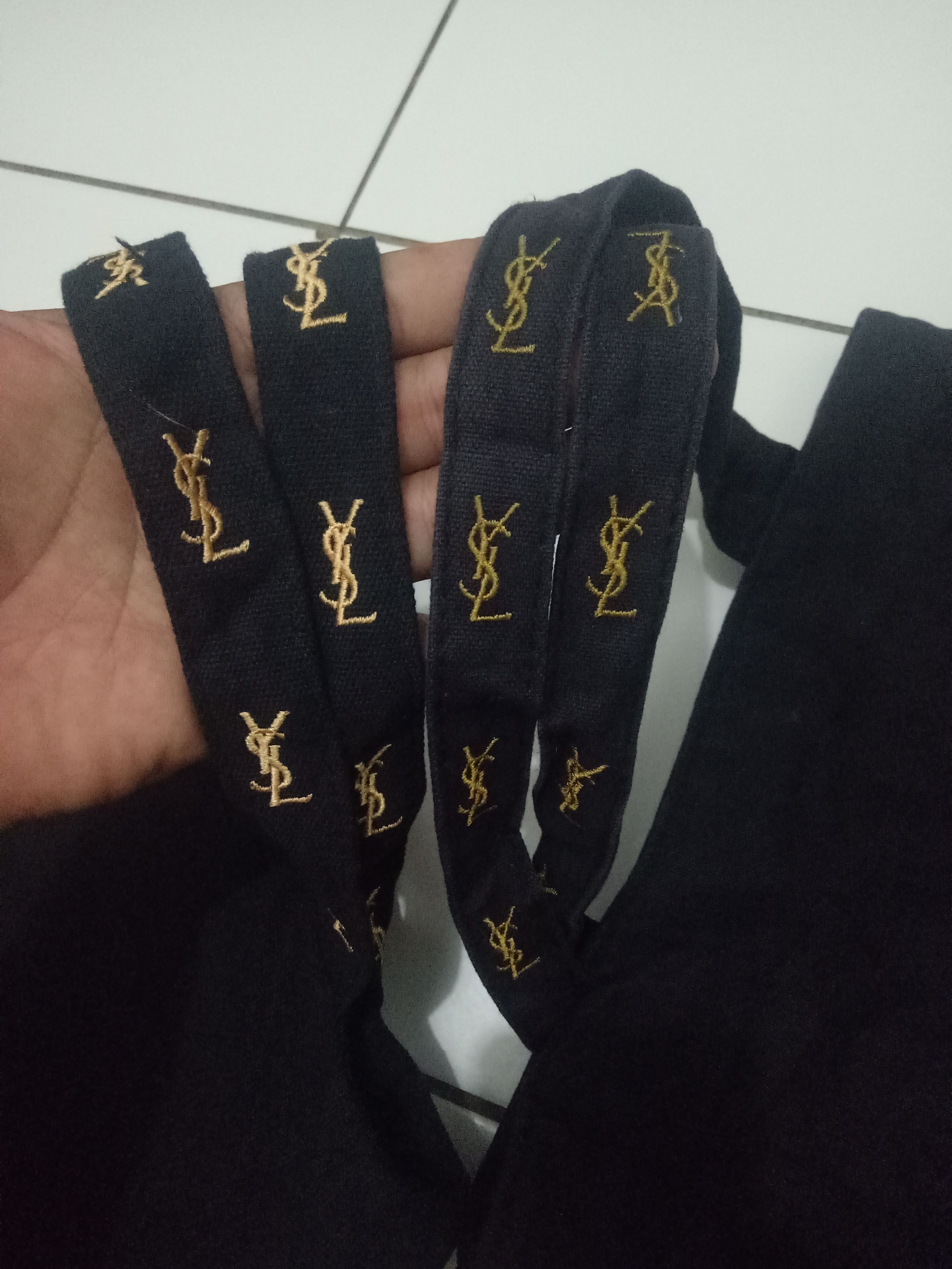 Yves Saint Laurent 2pcs YSL Embroidery Logo Tote Bag Size ONE SIZE - 3 Thumbnail