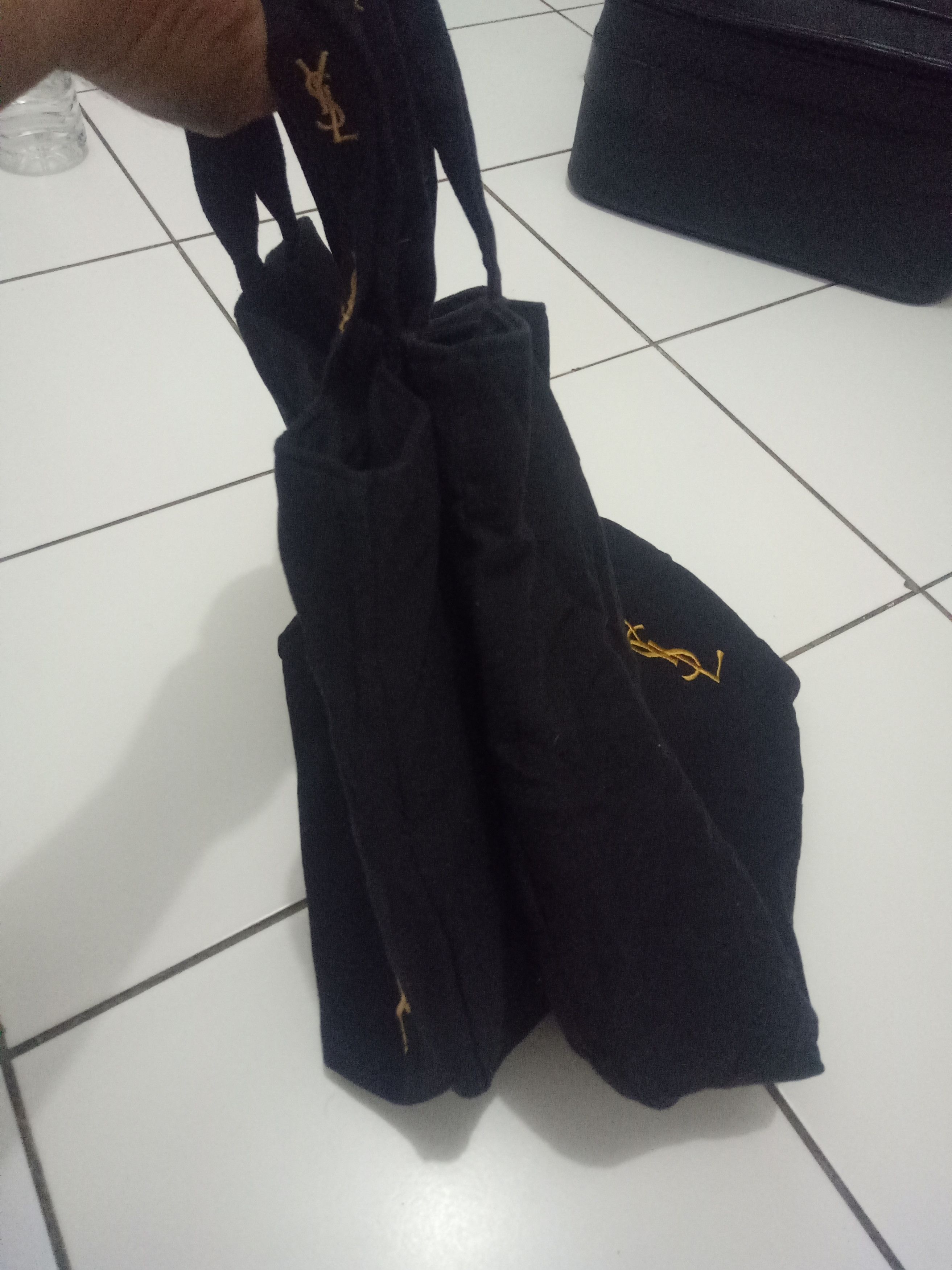 Yves Saint Laurent 2pcs YSL Embroidery Logo Tote Bag Size ONE SIZE - 7 Thumbnail