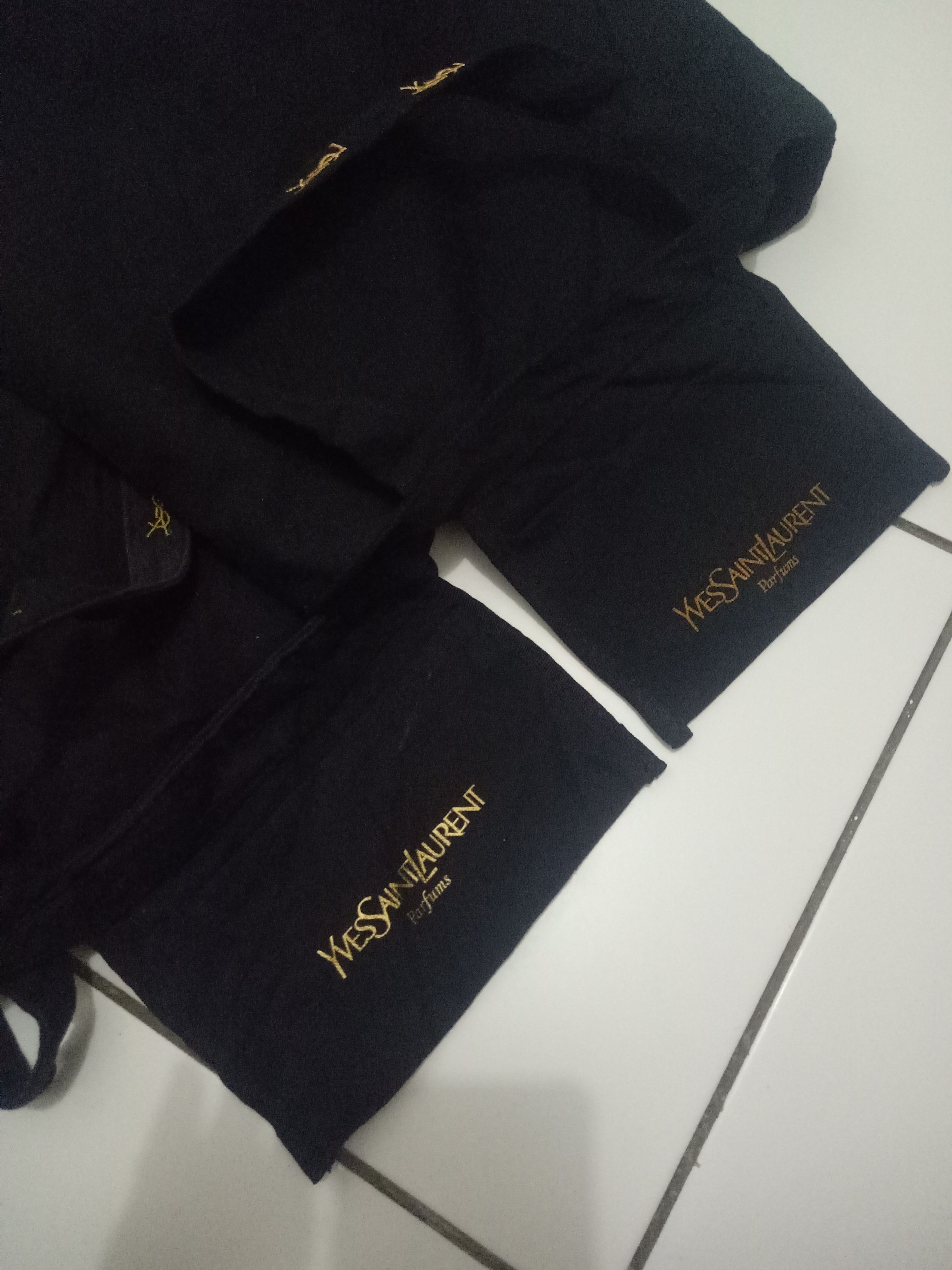 Yves Saint Laurent 2pcs YSL Embroidery Logo Tote Bag Size ONE SIZE - 4 Thumbnail