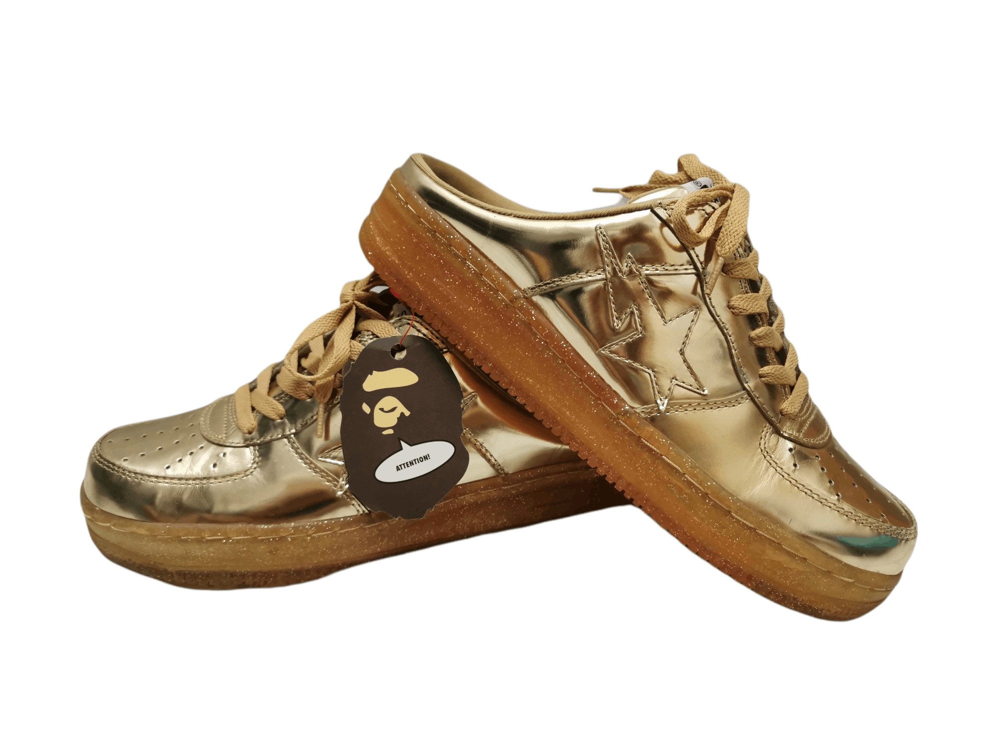 Bape 2009 Metallic Gold Bapesta Sneaker Sandal Slip on Size US 9.5 / EU 42-43 - 2 Thumbnail