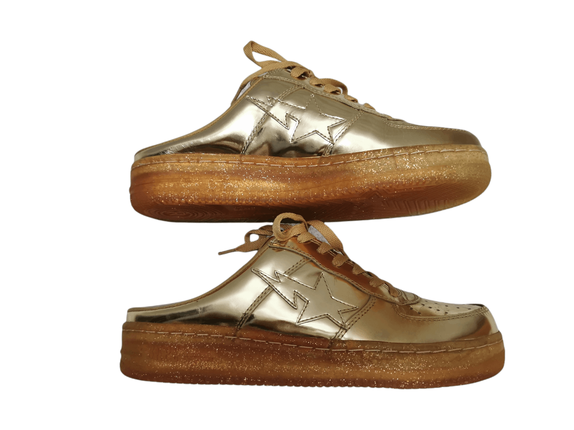Bape 2009 Metallic Gold Bapesta Sneaker Sandal Slip on Size US 9.5 / EU 42-43 - 3 Thumbnail