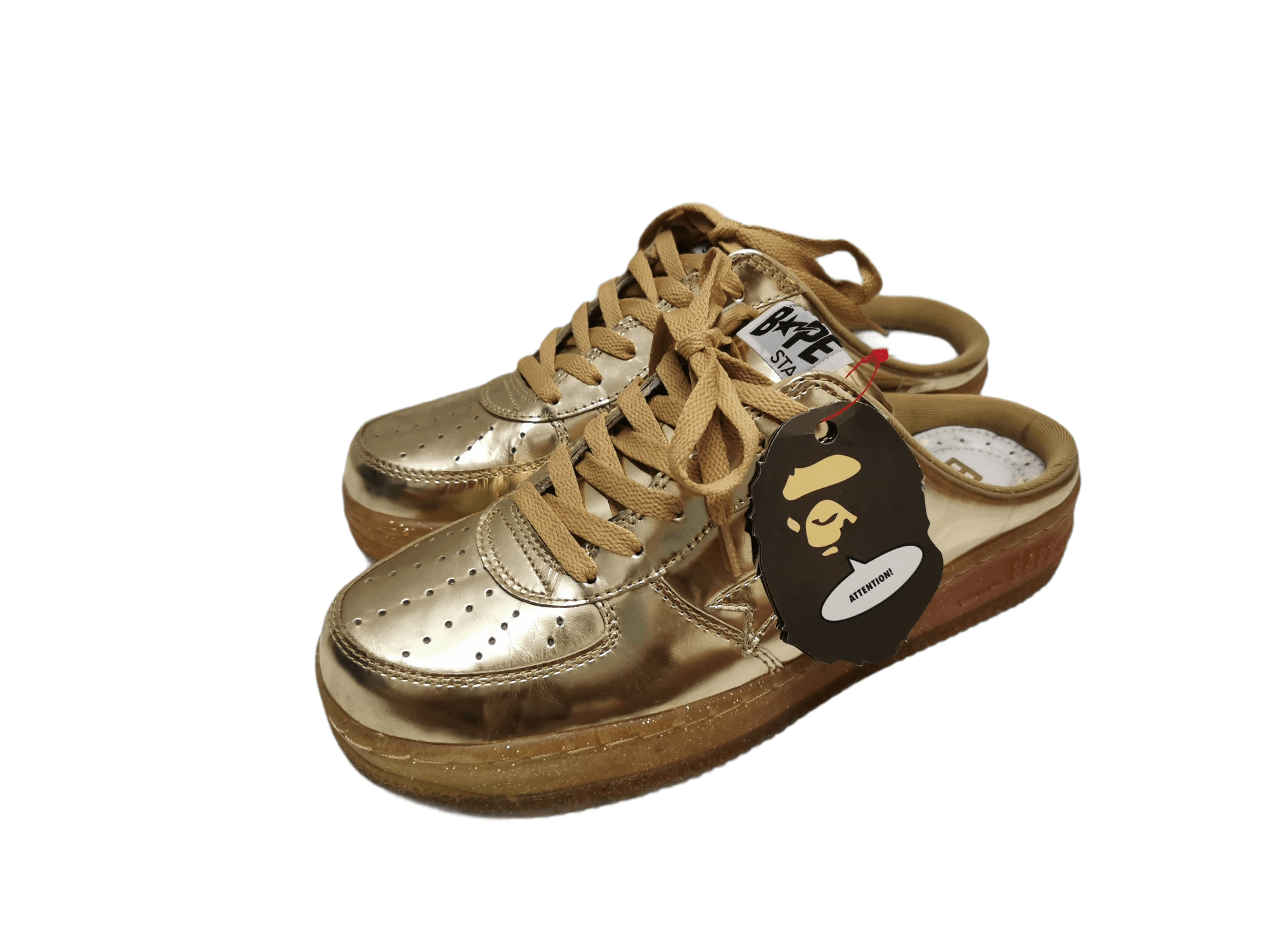 Bape 2009 Metallic Gold Bapesta Sneaker Sandal Slip on Size US 9.5 / EU 42-43 - 1 Thumbnail