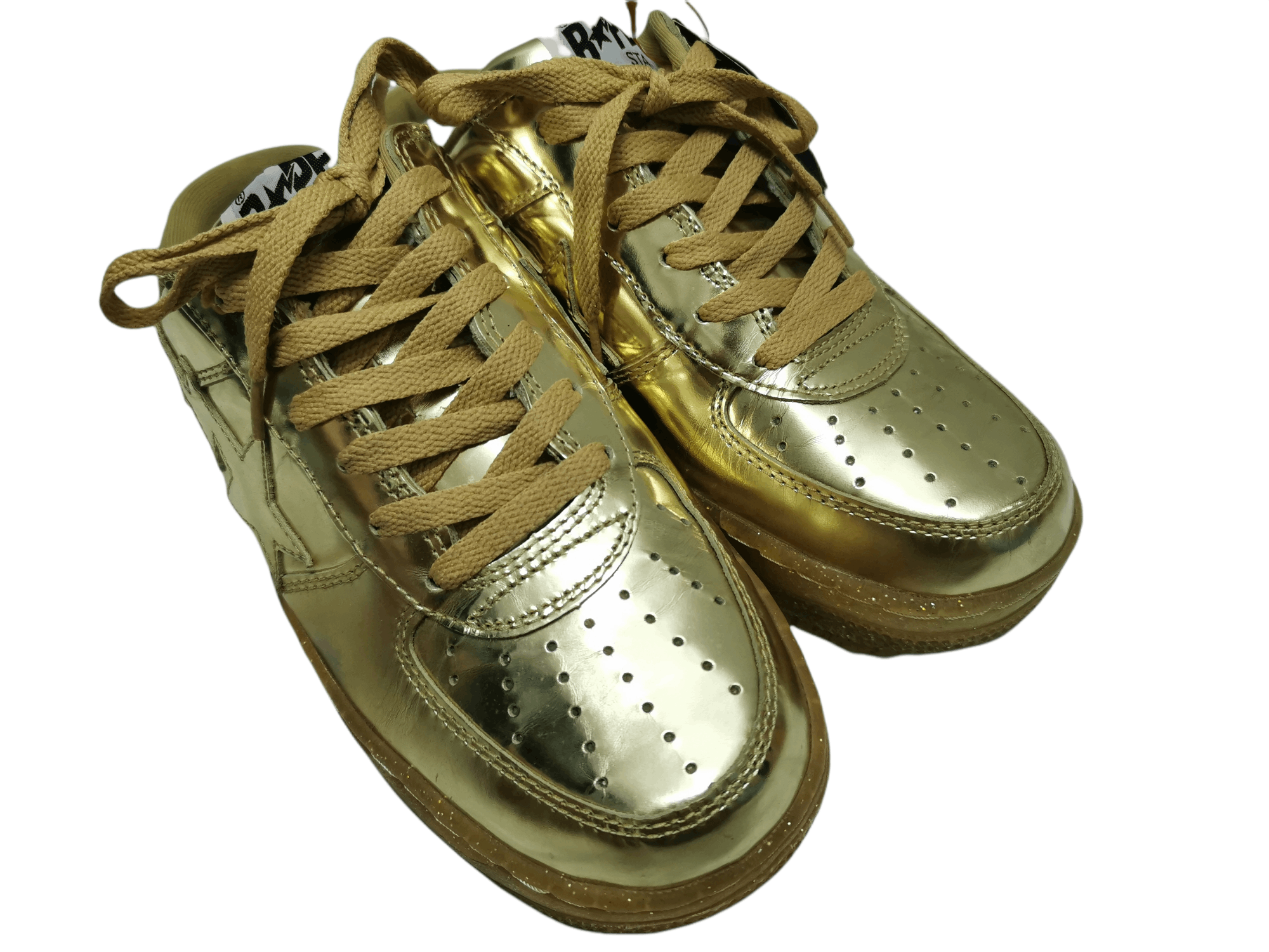 Bape 2009 Metallic Gold Bapesta Sneaker Sandal Slip on Size US 9.5 / EU 42-43 - 7 Thumbnail
