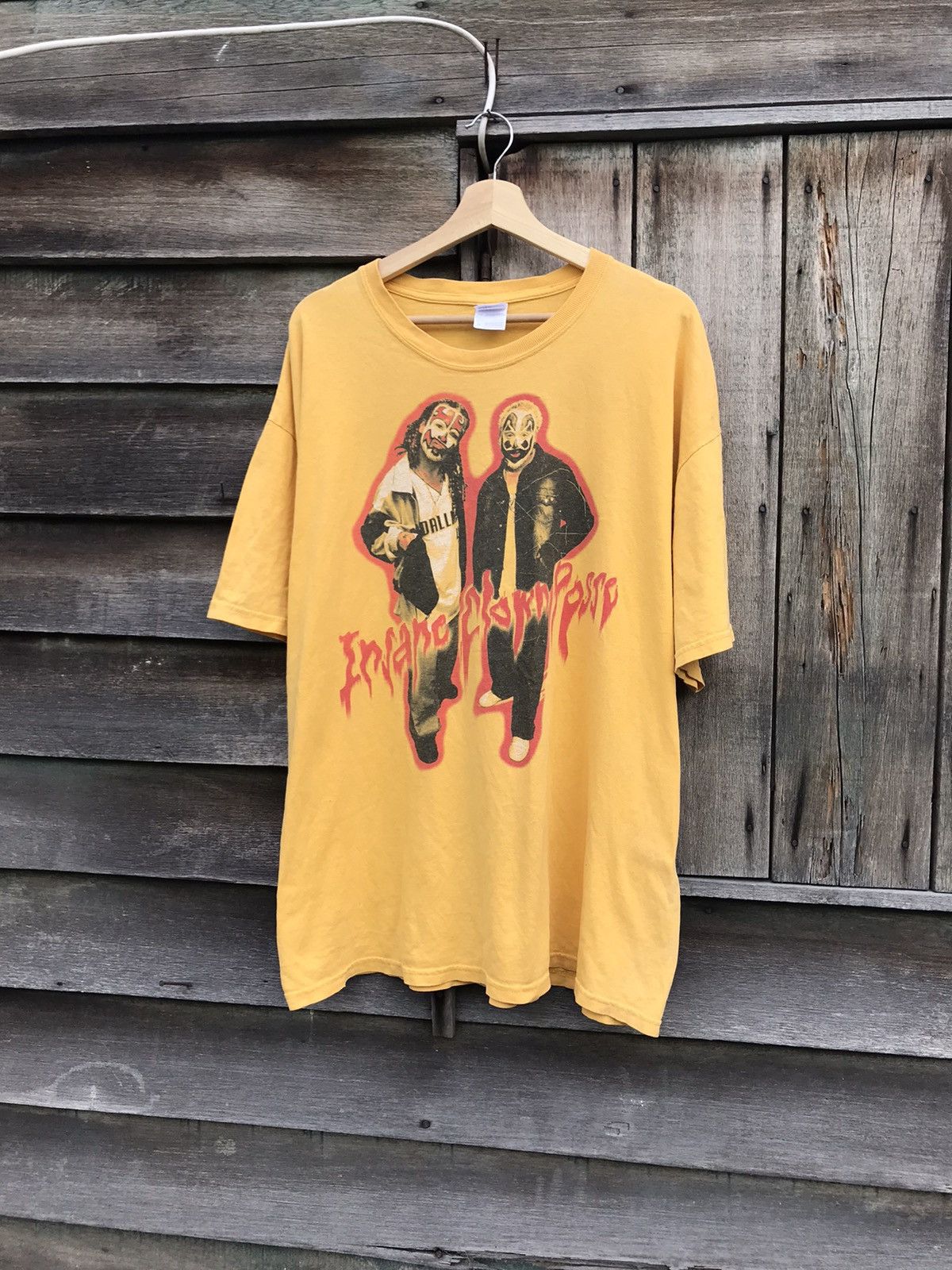 image of Gildan x Rap Tees VTG Insane Clown Posse Rap Tees in Yellow, Men's (Size XL)