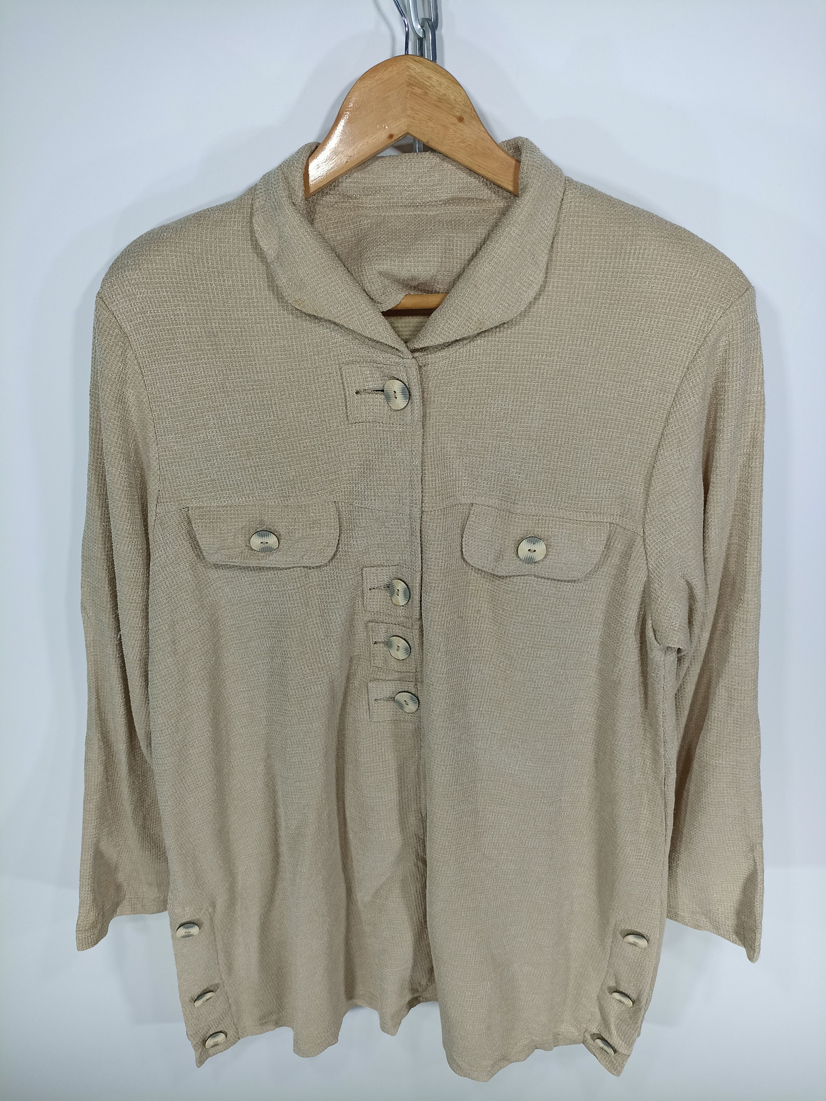 Japanese Brand × Vintage Vintage long sweat button flannel style Size US M / EU 48-50 / 2 - 2 Thumbnail