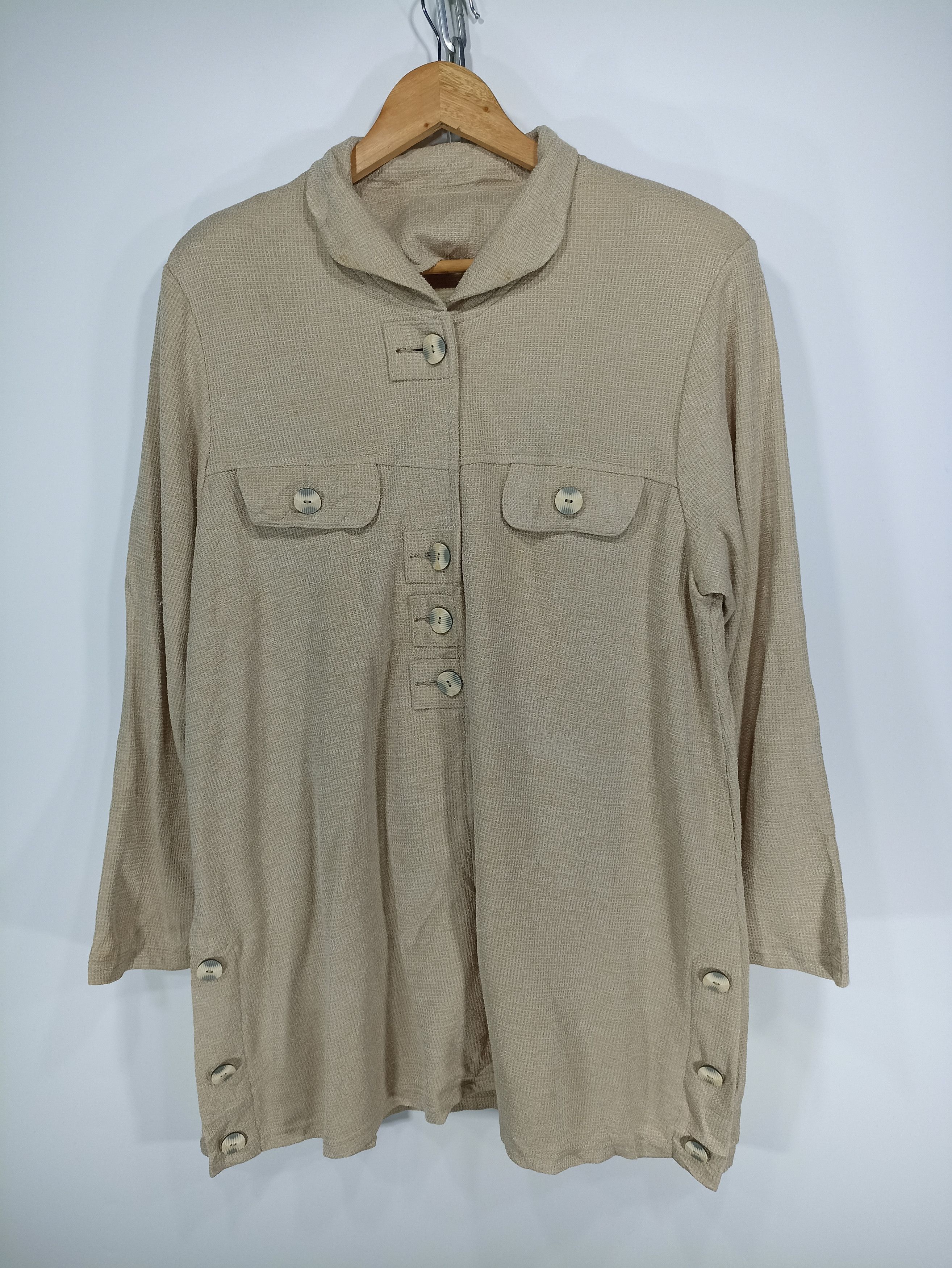 Japanese Brand × Vintage Vintage long sweat button flannel style Size US M / EU 48-50 / 2 - 1 Thumbnail