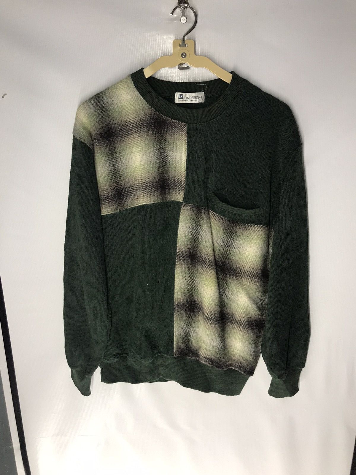 Japanese Brand × Lindbergh × Vintage Vintage Lindbergh patchwork crewneck knit sweatshirt Size US M / EU 48-50 / 2 - 7 Thumbnail