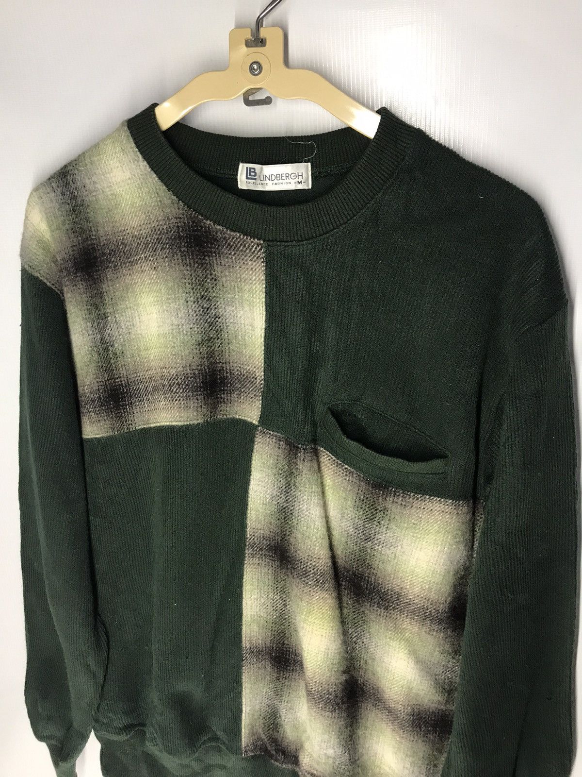 Japanese Brand × Lindbergh × Vintage Vintage Lindbergh patchwork crewneck knit sweatshirt Size US M / EU 48-50 / 2 - 6 Thumbnail