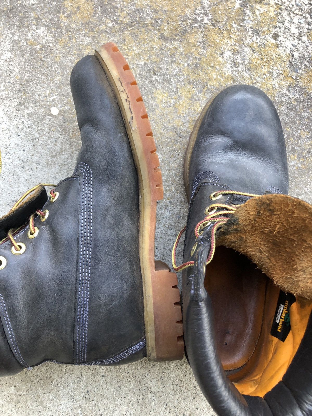 Timberland × Vintage Vintage 90s leather timbs timberland boots lug ...