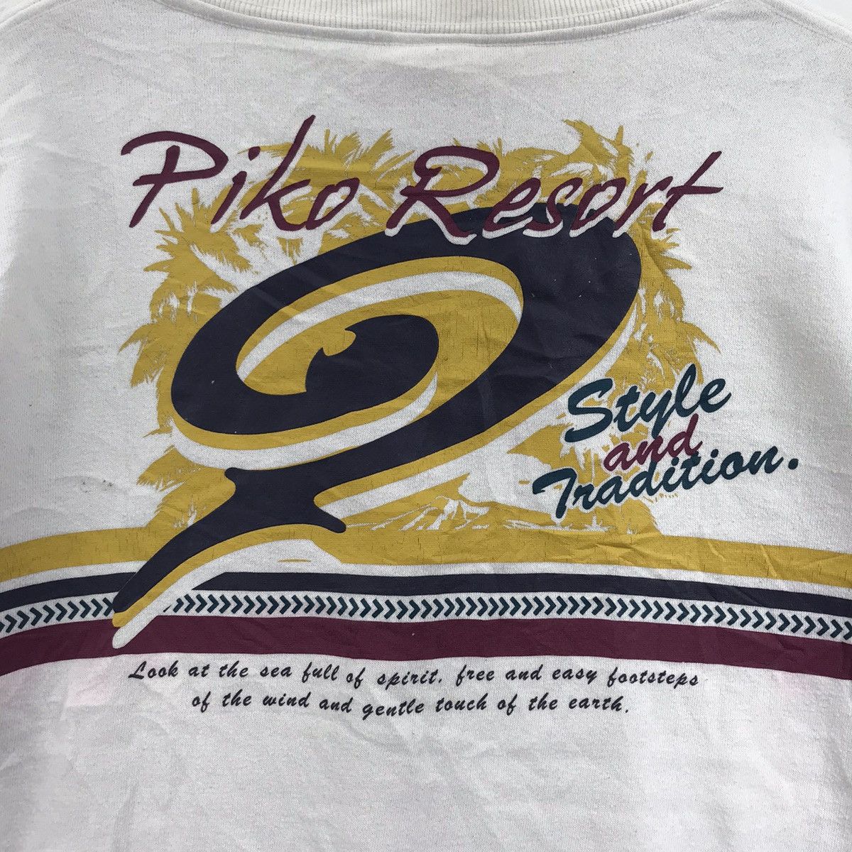 Vintage PIKO RESORT SURF Surfboard Hawaii Ski White Sweatshirt Size US L / EU 52-54 / 3 - 2 Thumbnail