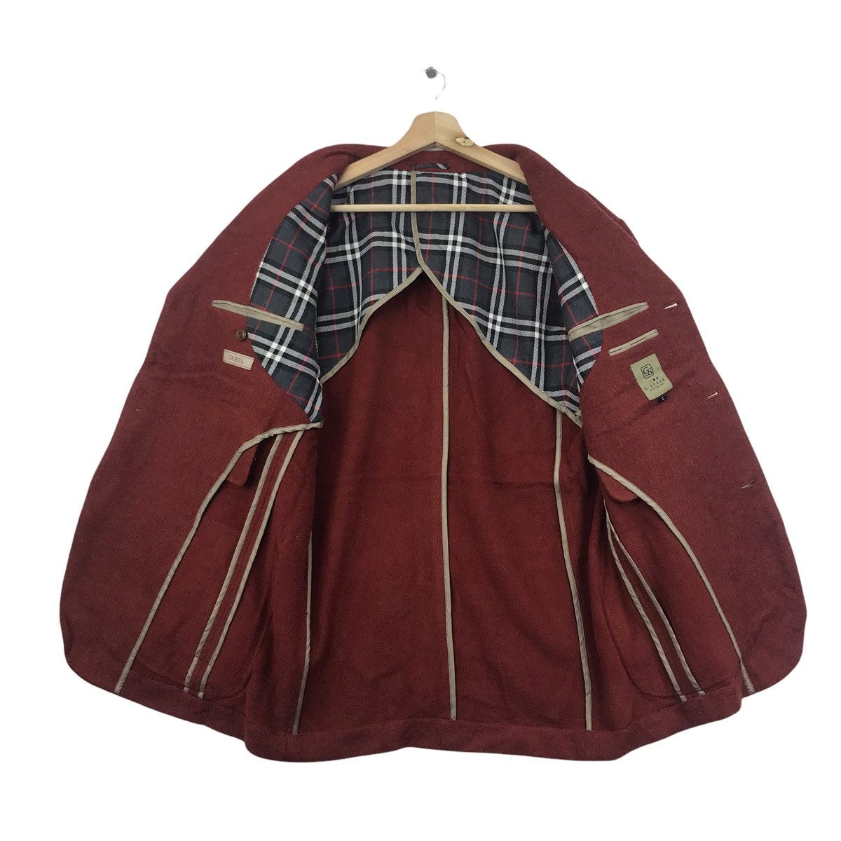 Vintage G-STAGE COMMING MAN TartanNova CheckWool Coat Jacket Blazer Size US L / EU 52-54 / 3 - 3 Thumbnail