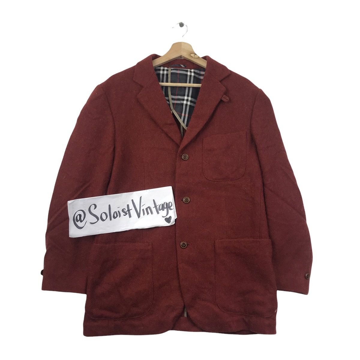 Vintage G-STAGE COMMING MAN TartanNova CheckWool Coat Jacket Blazer Size US L / EU 52-54 / 3 - 1 Thumbnail