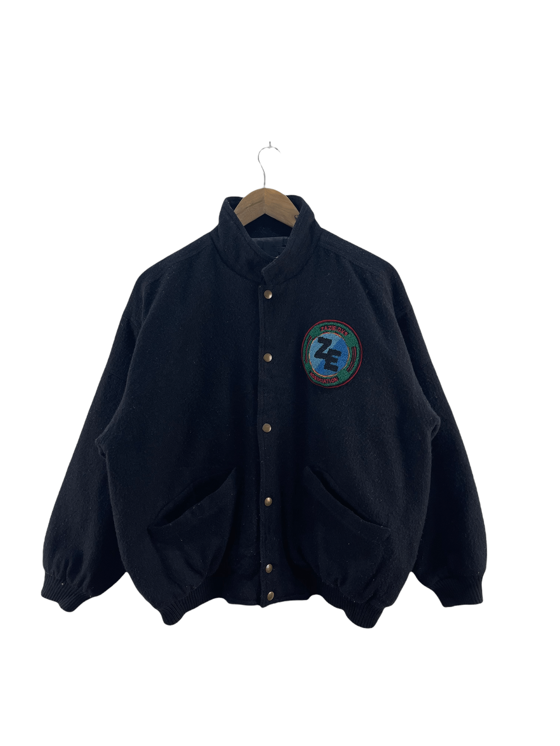 Japanese Brand VINTAGE ZAZIE D.V.S ASSOCIATION VARSITY JACKET Size US L / EU 52-54 / 3 - 2 Thumbnail