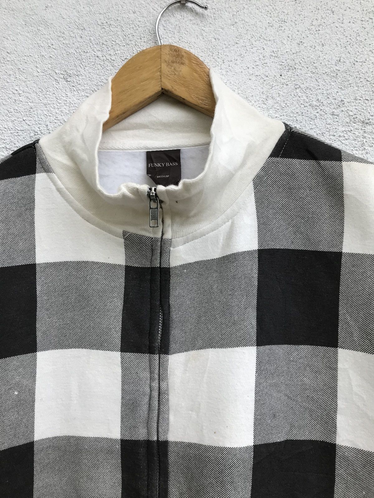 Designer × Japanese Brand Checked Zipper Jacket Funky Bass Brand Fleece Lining Size US M / EU 48-50 / 2 - 13 Thumbnail