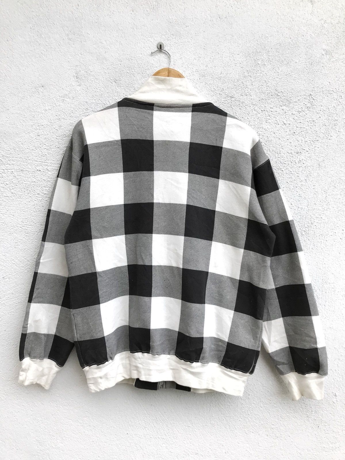 Designer × Japanese Brand Checked Zipper Jacket Funky Bass Brand Fleece Lining Size US M / EU 48-50 / 2 - 2 Thumbnail