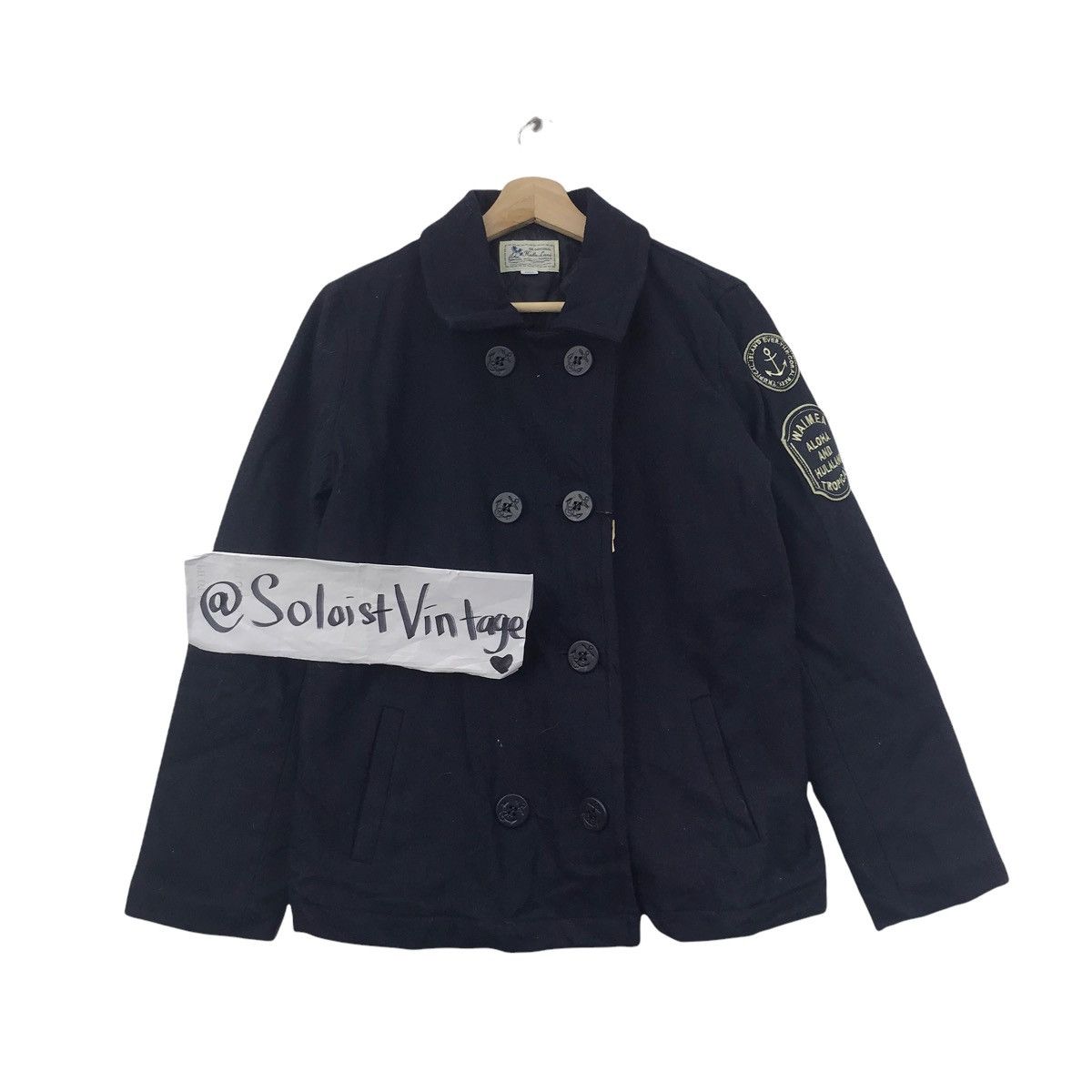 Vintage HULA LANI HAWAII Navy Blue Duffle Coat Jacket Size US M / EU 48-50 / 2 - 1 Thumbnail