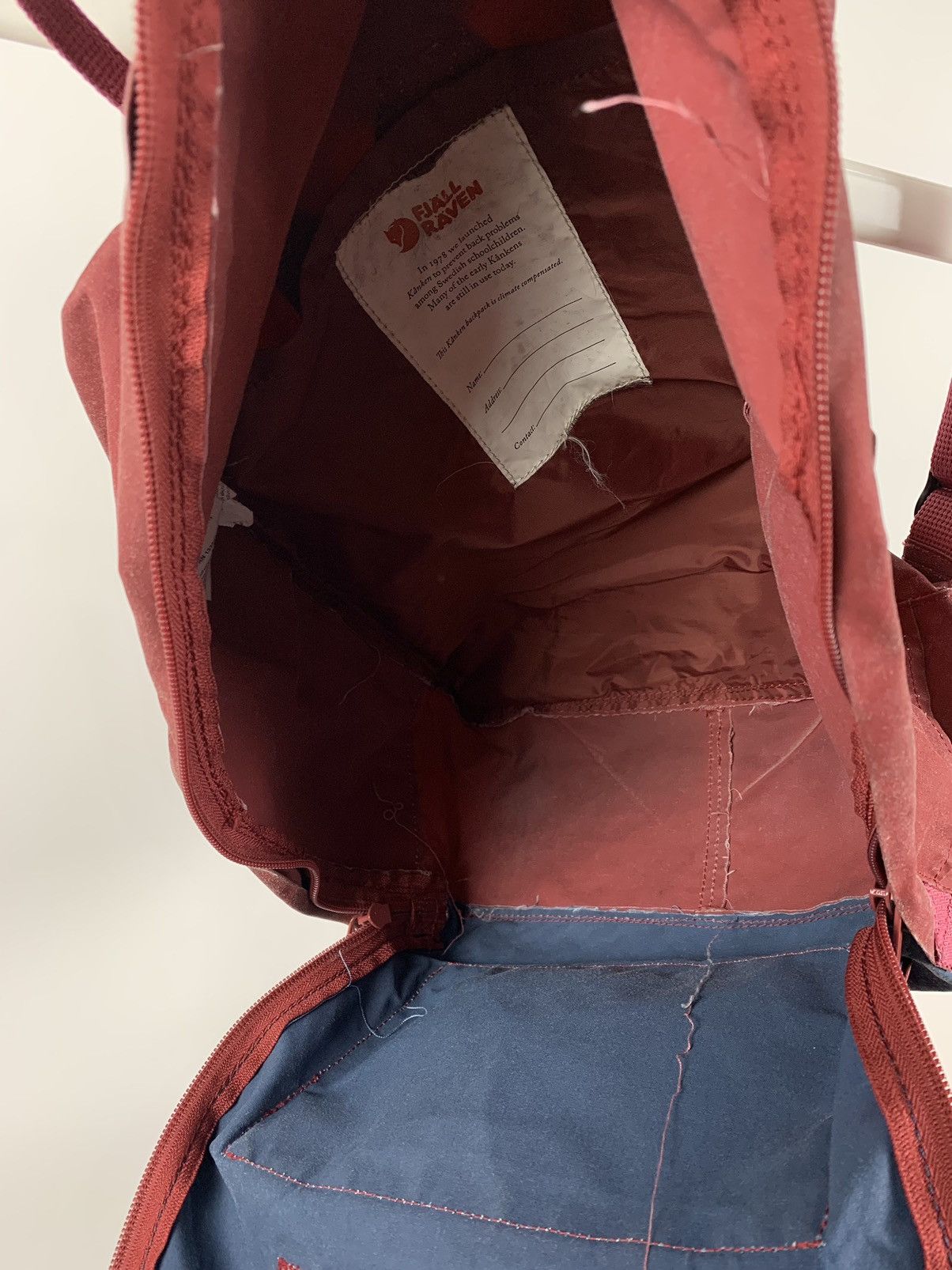 Fjallraven Vintage Fjallraven Kanken Distressed Burgundy Backpack Bag Size ONE SIZE - 23 Thumbnail