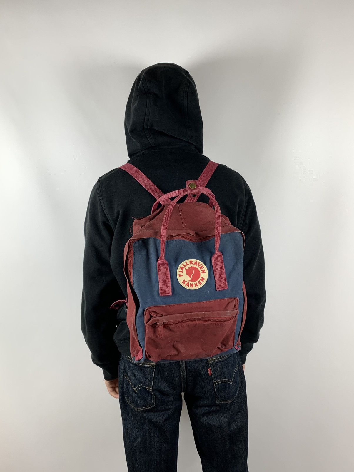 Fjallraven Streetwear Vintage Vintage Fjallraven Kanken Distressed Burgundy Backpack Bag Grailed