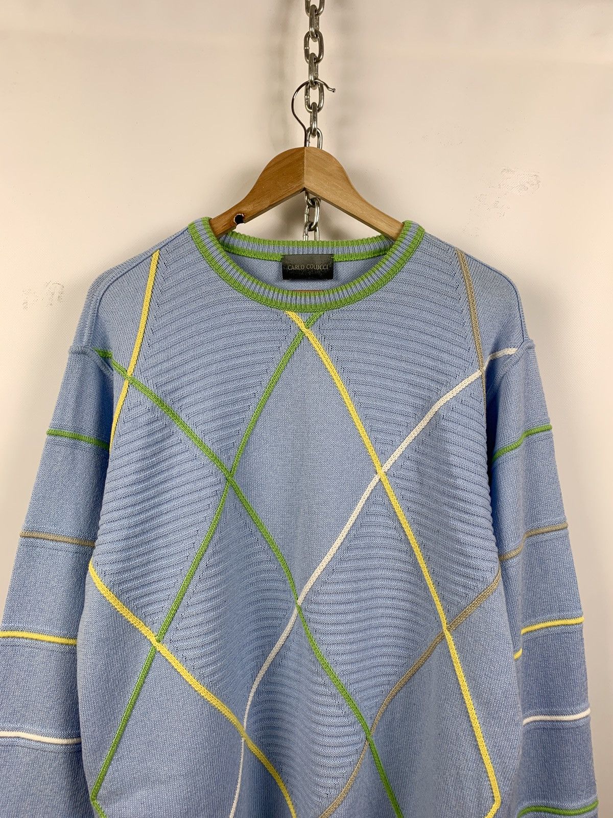 Carlo Colucci Carlo Colucci Multicolor Sweater Coogi Style Size US L / EU 52-54 / 3 - 3 Thumbnail