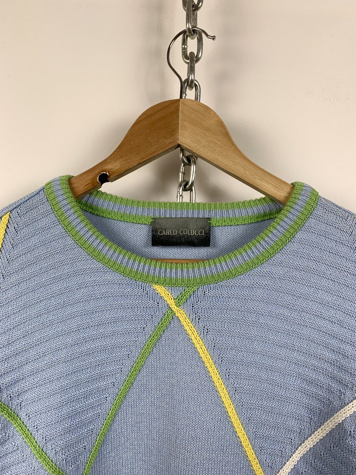 Carlo Colucci Carlo Colucci Multicolor Sweater Coogi Style Size US L / EU 52-54 / 3 - 4 Thumbnail