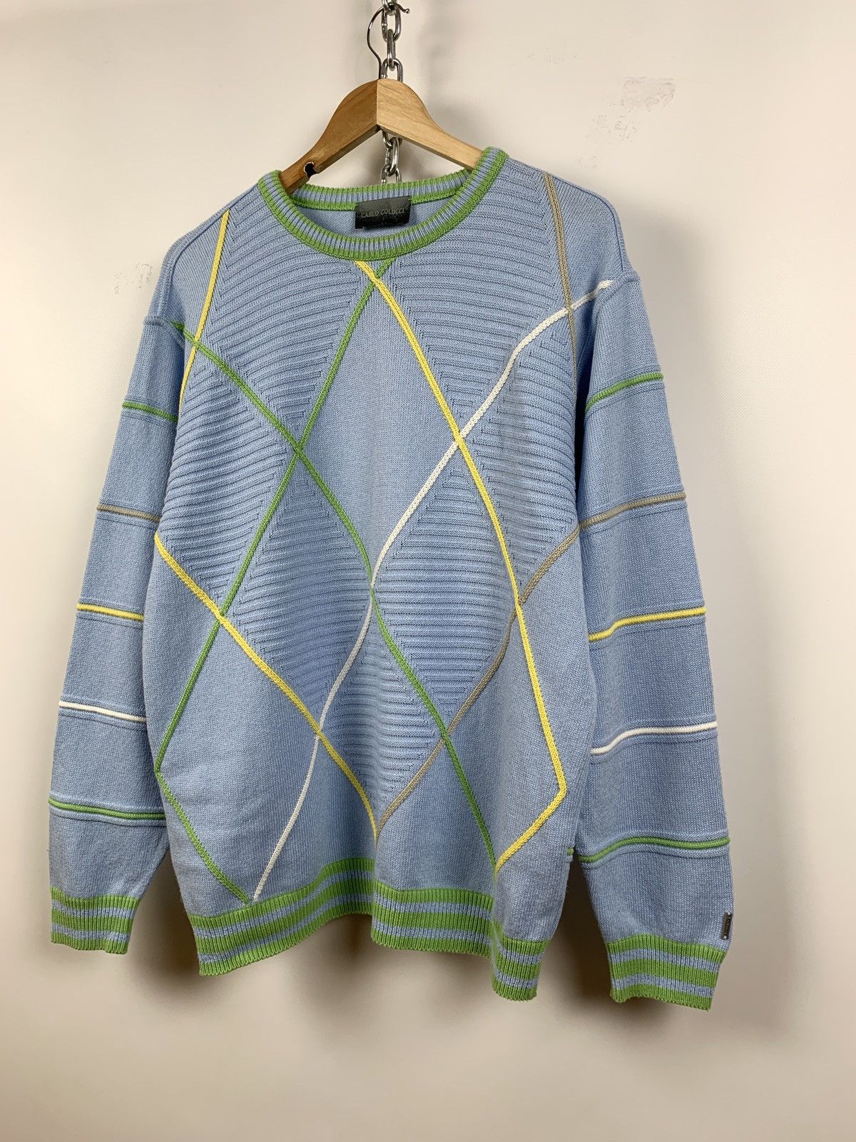 Carlo Colucci Carlo Colucci Multicolor Sweater Coogi Style Size US L / EU 52-54 / 3 - 6 Thumbnail