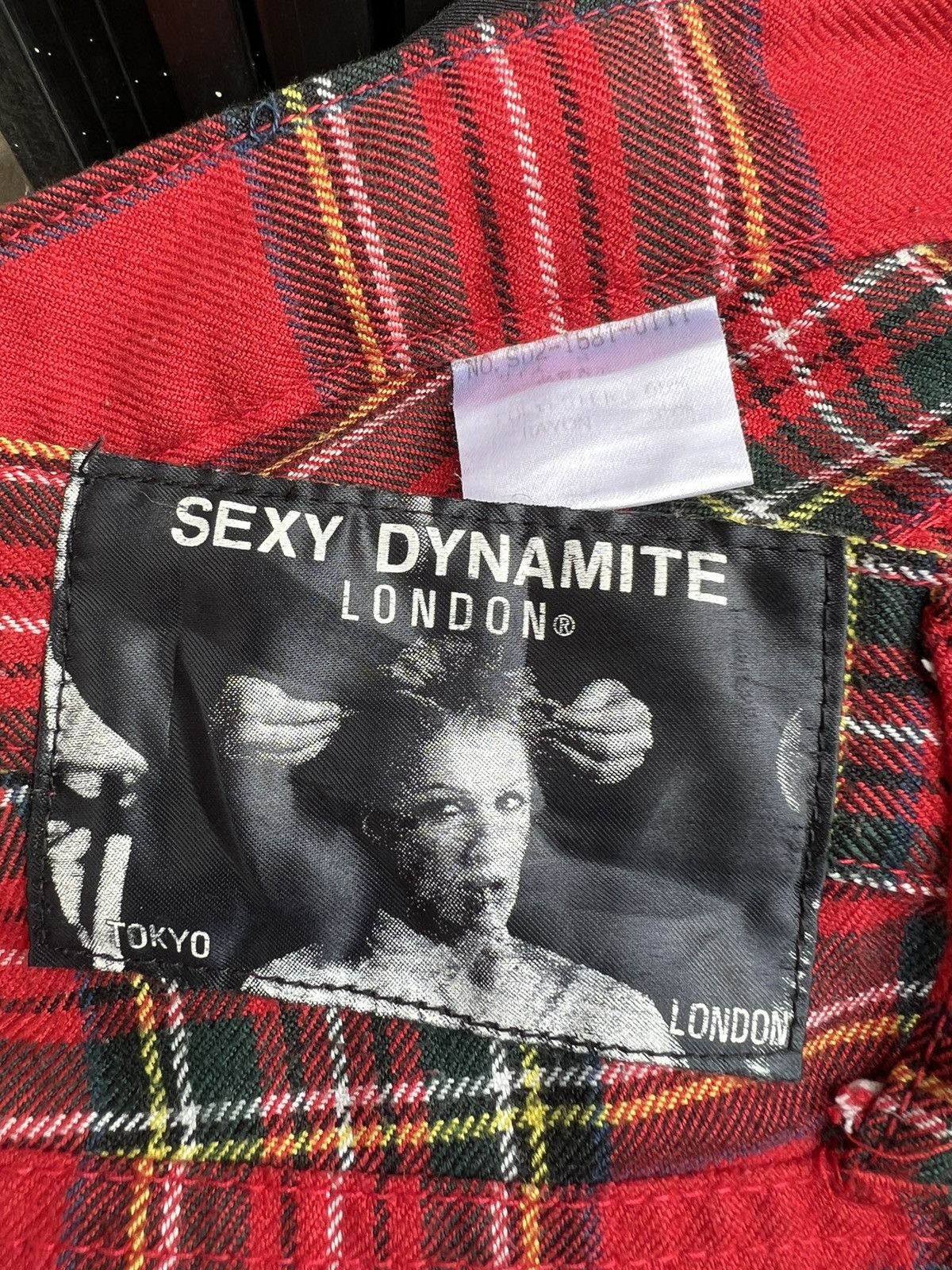 Vintage Vintage 90s Sexy Dynamite London Tartan Punk Trouser Pant Size US 29 - 21 Thumbnail