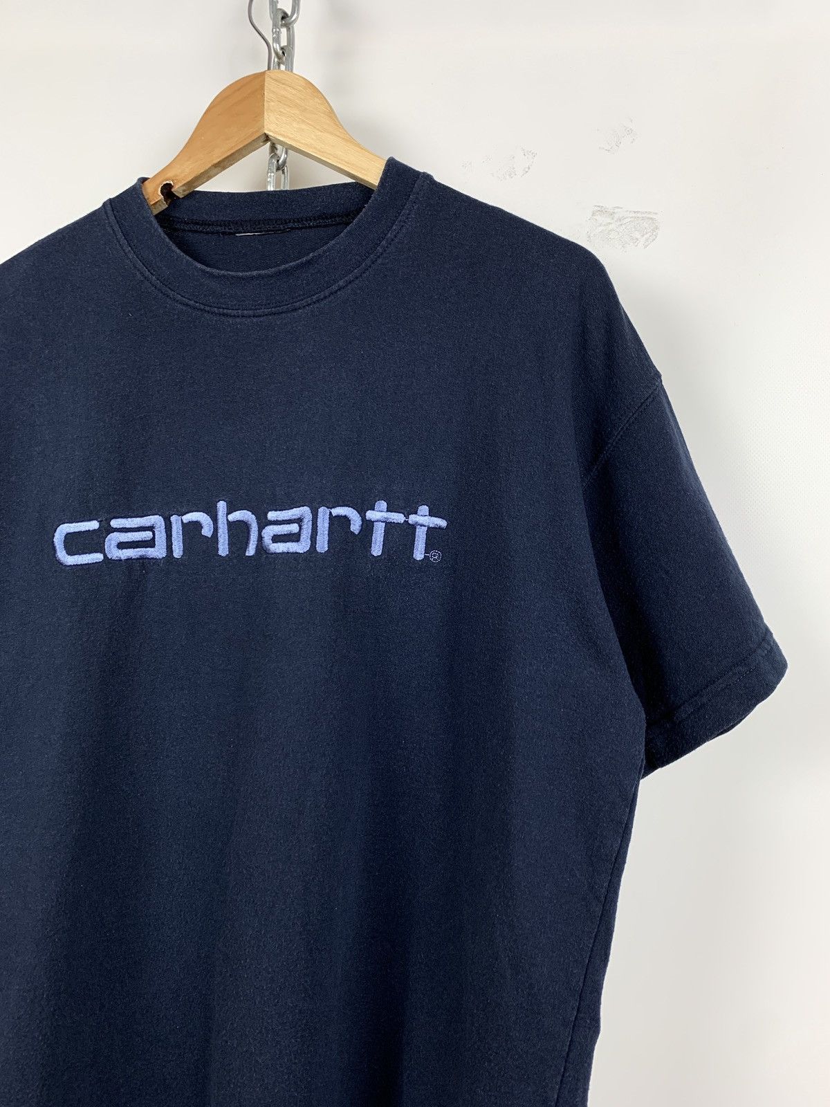 Carhartt Vintage Carhartt Embroidered Big Logo Navy Blue T-Shirt Size US XL / EU 56 / 4 - 3 Thumbnail