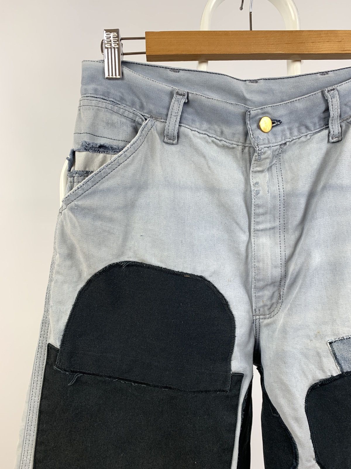 Carhartt 80s Vintage Carhartt Patchwork Custom Distressed Denim Pants Size US 30 / EU 46 - 9 Thumbnail