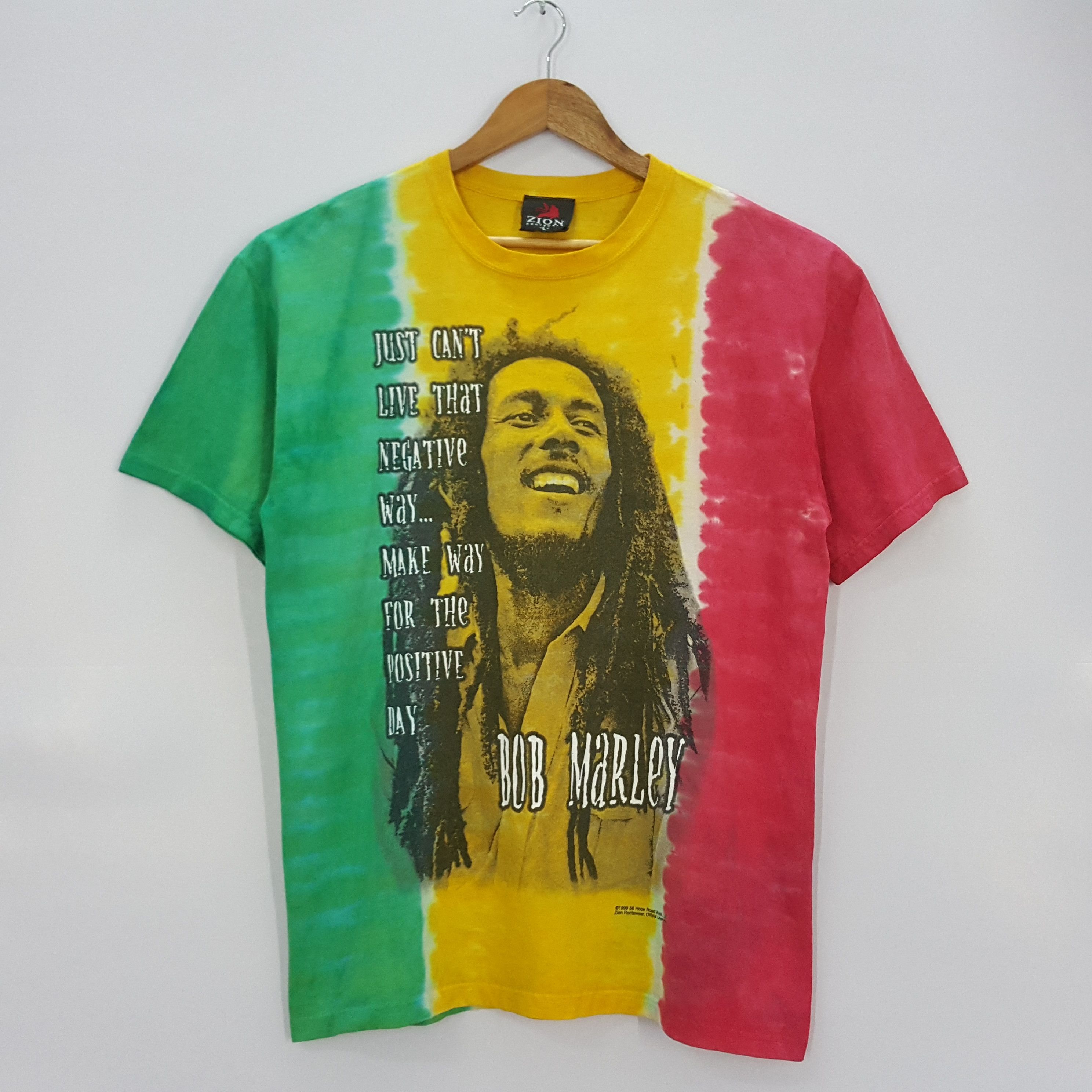Bob Marley × Vintage Vintage 90's Bob Marley Tie Dye nice design t-shirt Size US L / EU 52-54 / 3 - 1 Thumbnail