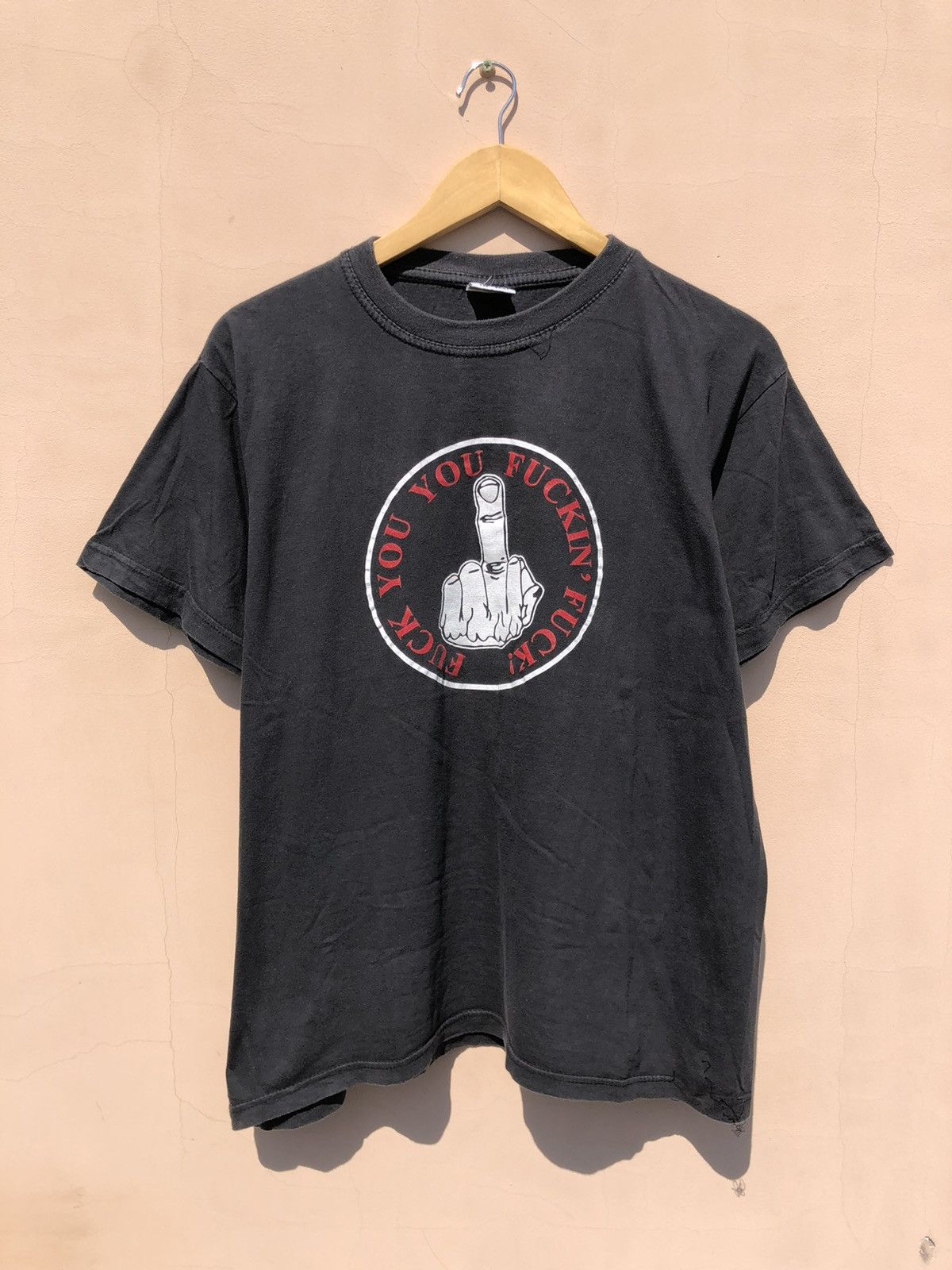 Asap Rocky × Vintage Vintage Fuck You Hand Sign Tee | Grailed